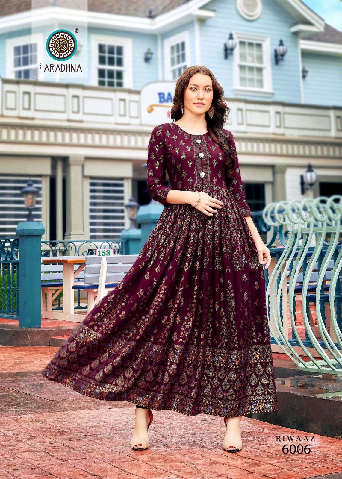 Riwaaz Vol-6 By Aradhna Fashion 6001 To 6012 Series Beautiful Suits Colorful Stylish Fancy Casual Wear & Ethnic Wear Rayon Print Gowns At Wholesale Price