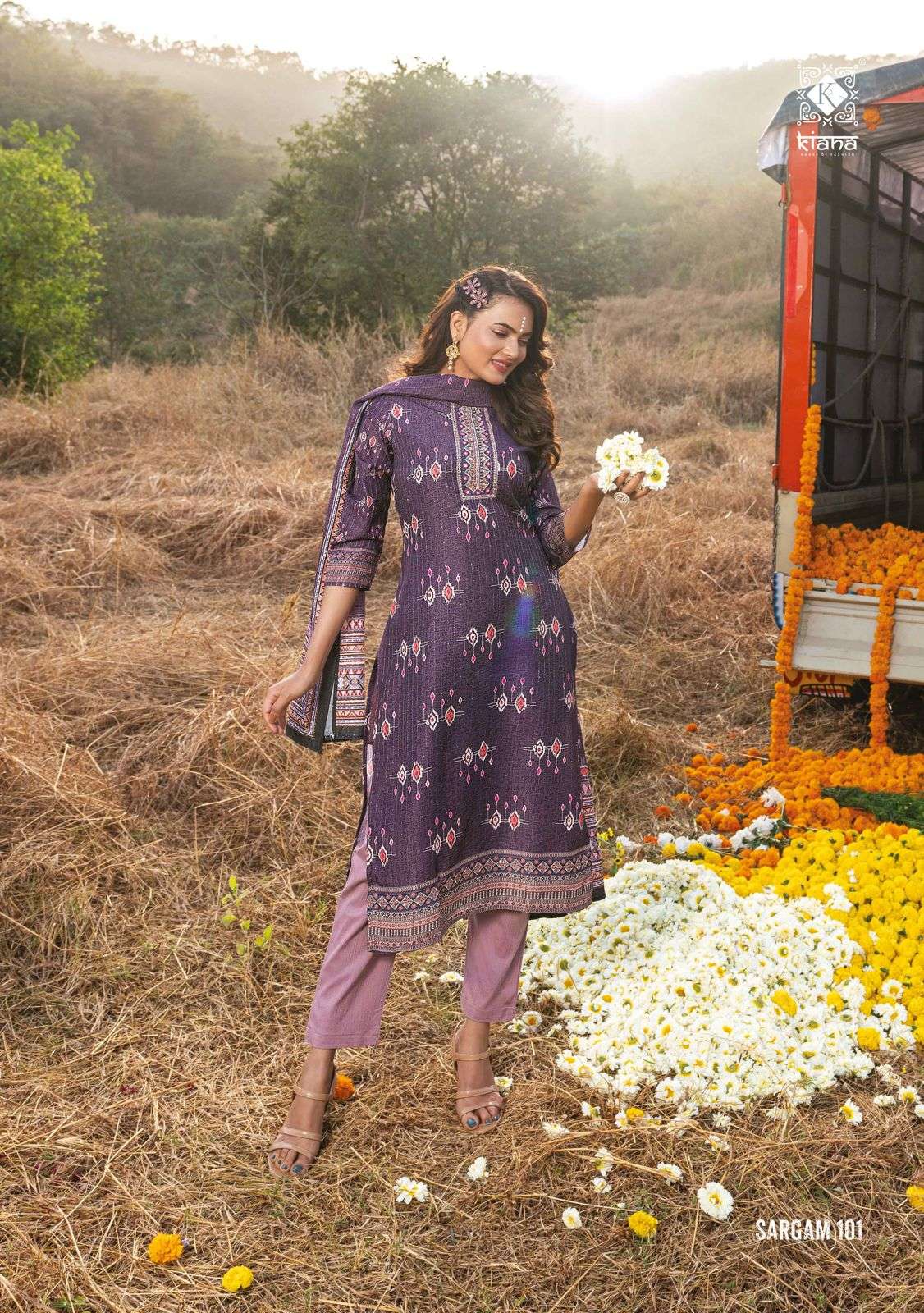 SARGAM BY KIANA 101 TO 108 SERIES FESTIVE SUITS BEAUTIFUL FANCY COLORFUL STYLISH PARTY WEAR & OCCASIONAL WEAR MUSLIN DIGITAL PRINT DRESSES AT WHOLESALE PRICE