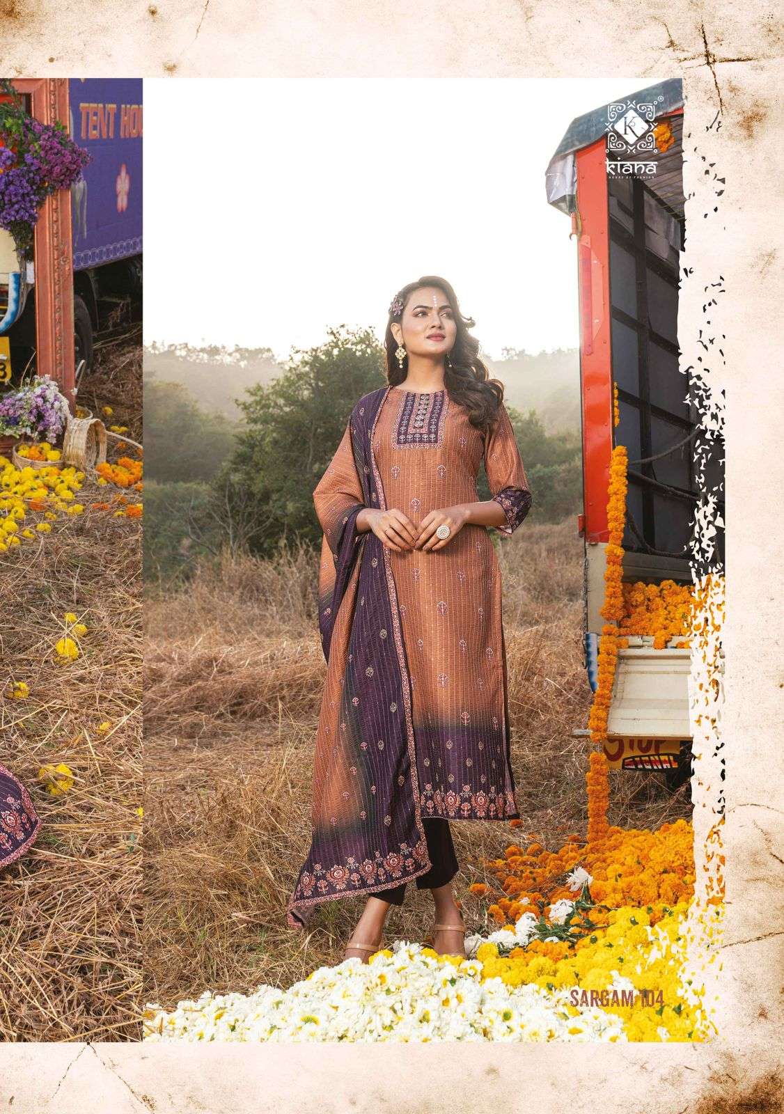 SARGAM BY KIANA 101 TO 108 SERIES FESTIVE SUITS BEAUTIFUL FANCY COLORFUL STYLISH PARTY WEAR & OCCASIONAL WEAR MUSLIN DIGITAL PRINT DRESSES AT WHOLESALE PRICE
