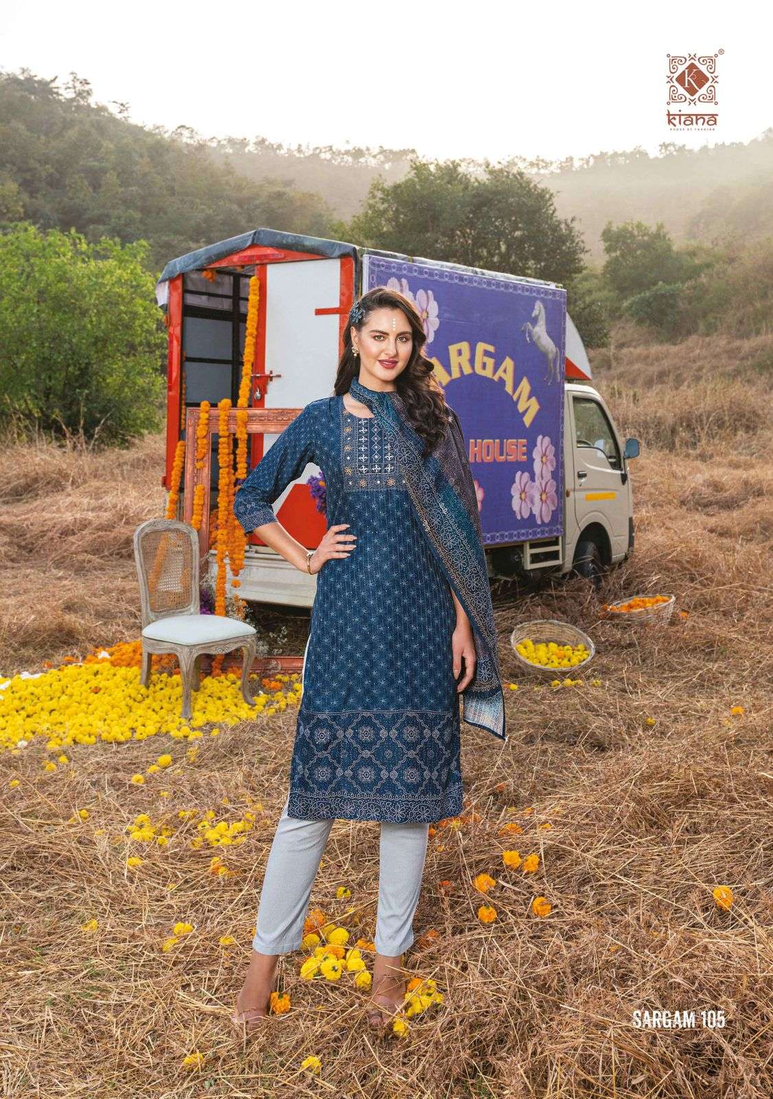 SARGAM BY KIANA 101 TO 108 SERIES FESTIVE SUITS BEAUTIFUL FANCY COLORFUL STYLISH PARTY WEAR & OCCASIONAL WEAR MUSLIN DIGITAL PRINT DRESSES AT WHOLESALE PRICE
