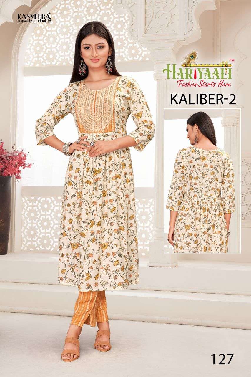 KALIBER VOL-2 BY HARIYAALI 121 TO 140 SERIES DESIGNER STYLISH FANCY COLORFUL BEAUTIFUL PARTY WEAR & ETHNIC WEAR COLLECTION CAPSULE PRINT KURTIS AT WHOLESALE PRICE