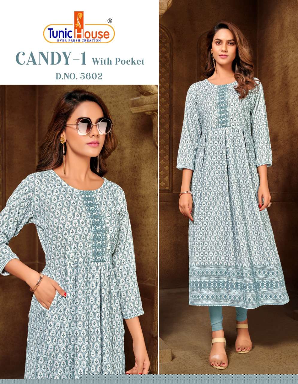 CANDY VOL-1 BY TUNIC HOUSE 5601 TO 5607 SERIES DESIGNER STYLISH FANCY COLORFUL BEAUTIFUL PARTY WEAR & ETHNIC WEAR COLLECTION VISCOSE RAYON KURTIS AT WHOLESALE PRICE