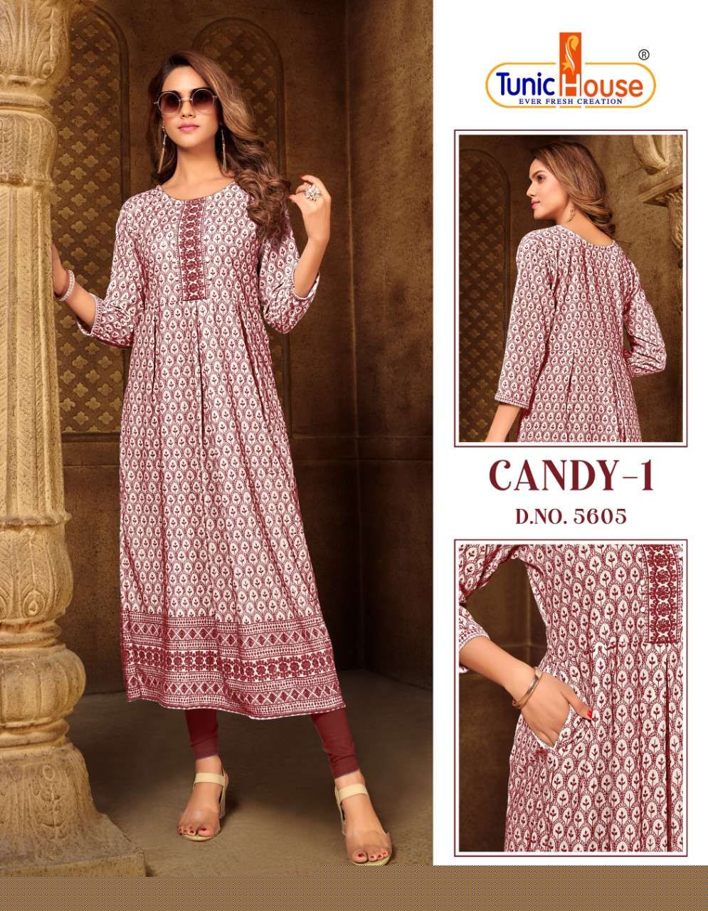 CANDY VOL-1 BY TUNIC HOUSE 5601 TO 5607 SERIES DESIGNER STYLISH FANCY COLORFUL BEAUTIFUL PARTY WEAR & ETHNIC WEAR COLLECTION VISCOSE RAYON KURTIS AT WHOLESALE PRICE