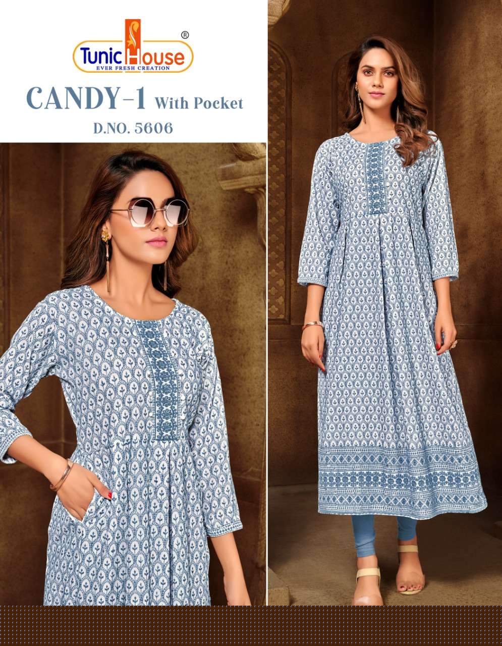 CANDY VOL-1 BY TUNIC HOUSE 5601 TO 5607 SERIES DESIGNER STYLISH FANCY COLORFUL BEAUTIFUL PARTY WEAR & ETHNIC WEAR COLLECTION VISCOSE RAYON KURTIS AT WHOLESALE PRICE