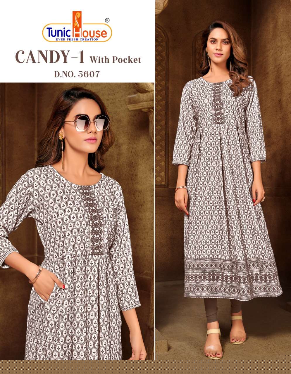 CANDY VOL-1 BY TUNIC HOUSE 5601 TO 5607 SERIES DESIGNER STYLISH FANCY COLORFUL BEAUTIFUL PARTY WEAR & ETHNIC WEAR COLLECTION VISCOSE RAYON KURTIS AT WHOLESALE PRICE