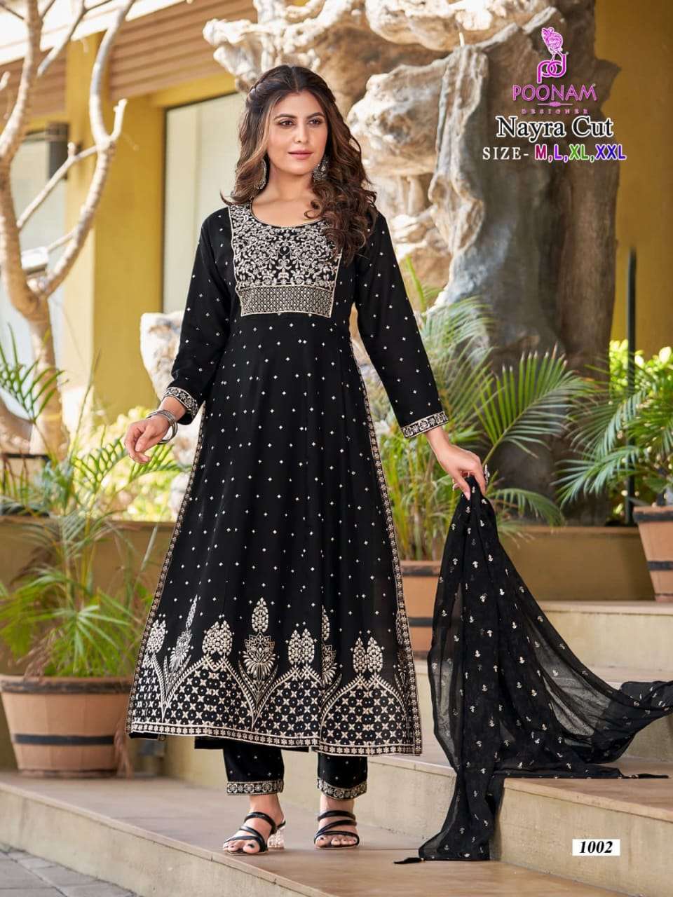 Nayra Cut By Poonam Designer 1001 To 1006 Series Festive Suits Beautiful Fancy Colorful Stylish Party Wear & Occasional Wear Pure Rayon Dresses At Wholesale Price
