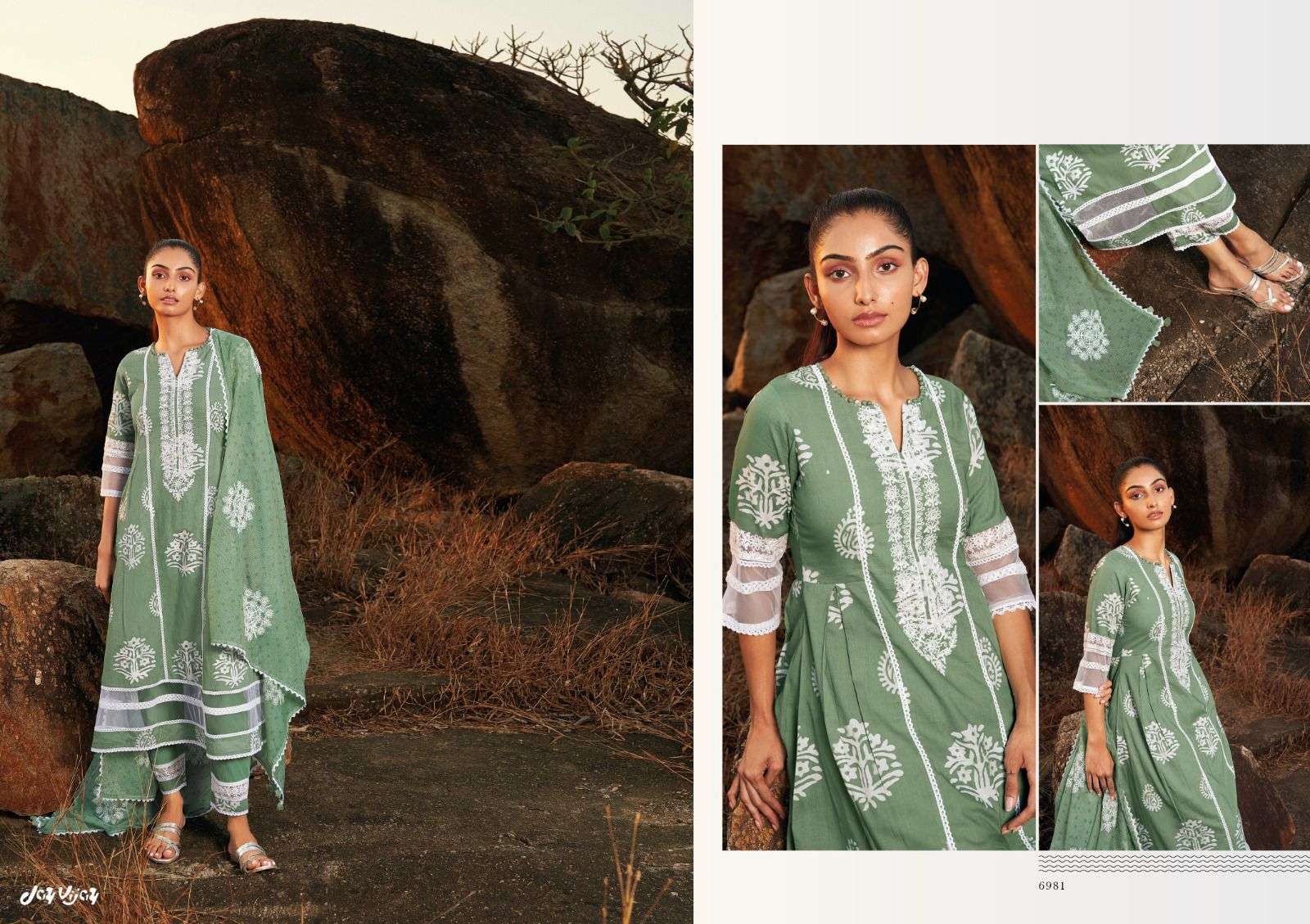 ROHI BY JAY VIJAY PRINTS 6981 TO 6988 SERIES BEAUTIFUL SUITS COLORFUL STYLISH FANCY CASUAL WEAR & ETHNIC WEAR PURE COTTON PRINT DRESSES AT WHOLESALE PRICE