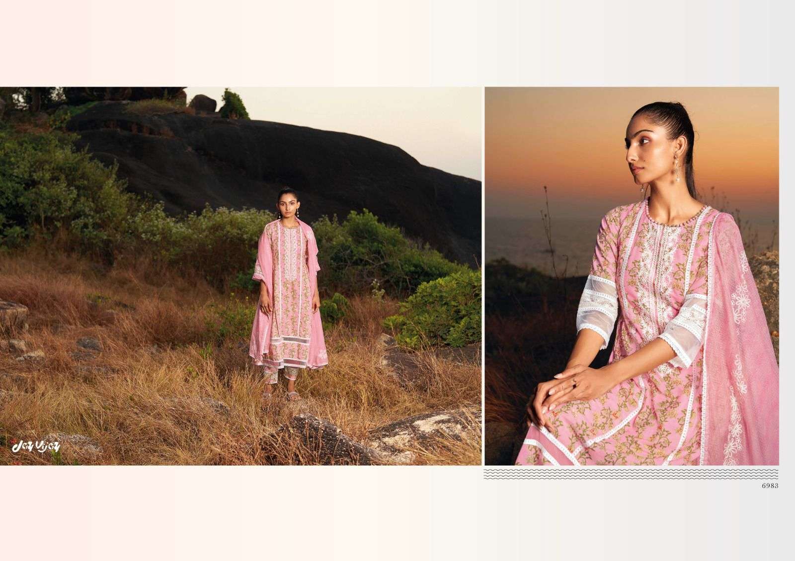 ROHI BY JAY VIJAY PRINTS 6981 TO 6988 SERIES BEAUTIFUL SUITS COLORFUL STYLISH FANCY CASUAL WEAR & ETHNIC WEAR PURE COTTON PRINT DRESSES AT WHOLESALE PRICE
