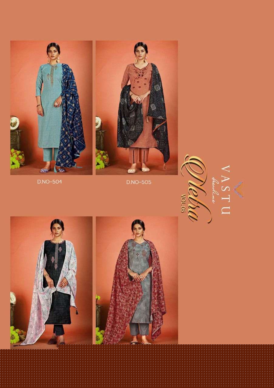 NETRA VOL-5 BY VASTU TEX 501 TO 510 SERIES BEAUTIFUL SUITS COLORFUL STYLISH FANCY CASUAL WEAR & ETHNIC WEAR LAWN COTTON PRINT DRESSES AT WHOLESALE PRICE