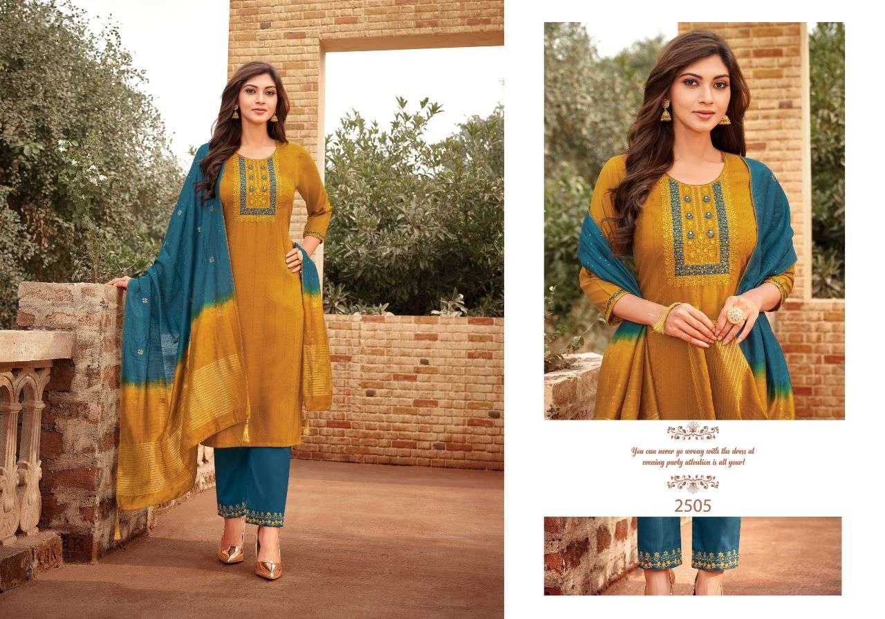 SRIVALLI VOL-4 BY HARIYAALI 2501 TO 2508 SERIES SUITS BEAUTIFUL FANCY COLORFUL STYLISH PARTY WEAR & OCCASIONAL WEAR SILK DRESSES AT WHOLESALE PRICE