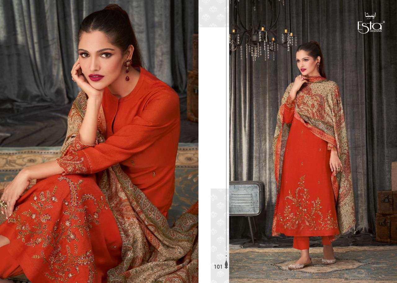 AKIRAH BY ESTA DESIGNS 1001 TO 1007 SERIES SUITS BEAUTIFUL FANCY COLORFUL STYLISH PARTY WEAR & OCCASIONAL WEAR PURE MUSLIN SILK DRESSES AT WHOLESALE PRICE