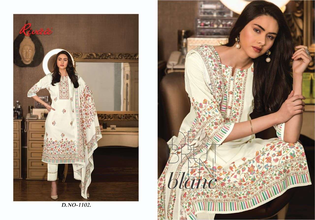 Naina By Rivaa 1101 To 1107 Series Suits Beautiful Fancy Colorful Stylish Party Wear & Occasional Wear Cotton Digital Print Dresses At Wholesale Price