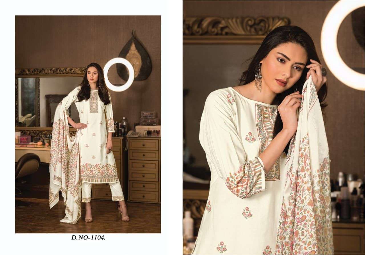 Naina By Rivaa 1101 To 1107 Series Suits Beautiful Fancy Colorful Stylish Party Wear & Occasional Wear Cotton Digital Print Dresses At Wholesale Price