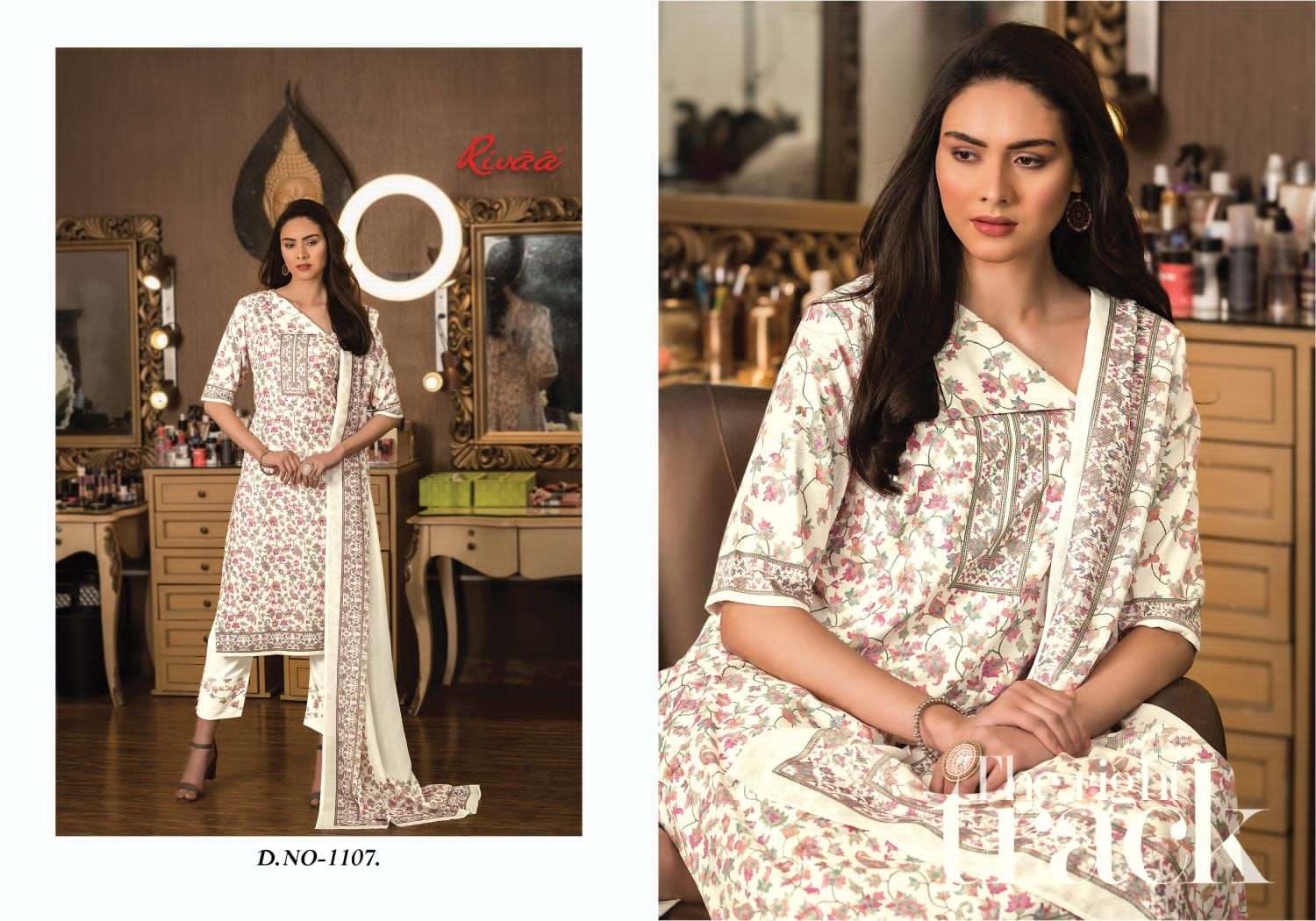 Naina By Rivaa 1101 To 1107 Series Suits Beautiful Fancy Colorful Stylish Party Wear & Occasional Wear Cotton Digital Print Dresses At Wholesale Price