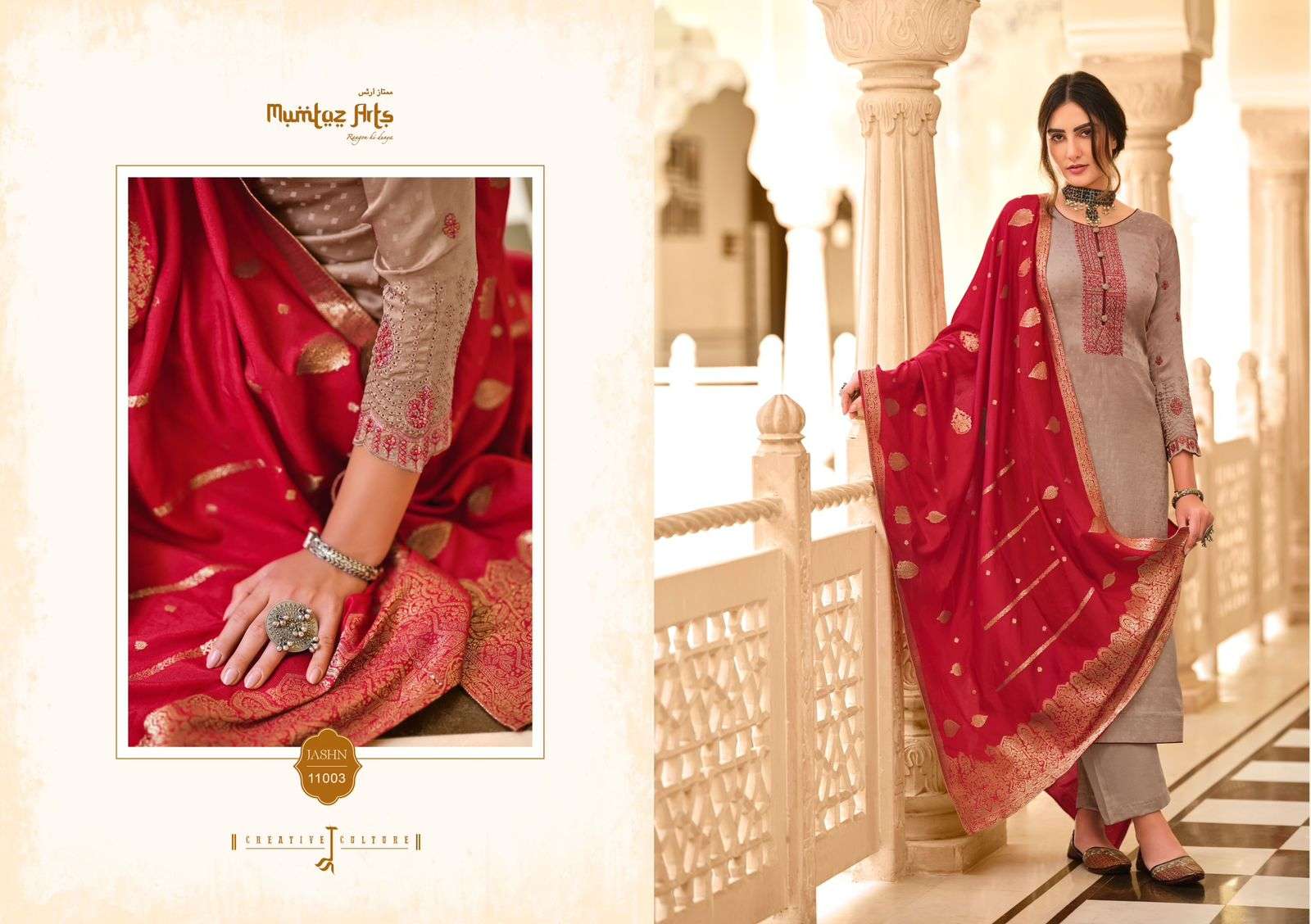 Jashn By Mumtaz Arts 1001 To 1006 Series Beautiful Suits Colorful Stylish Fancy Casual Wear &Soft Silk Fabric With Embroidery Dresses At Wholesale Price