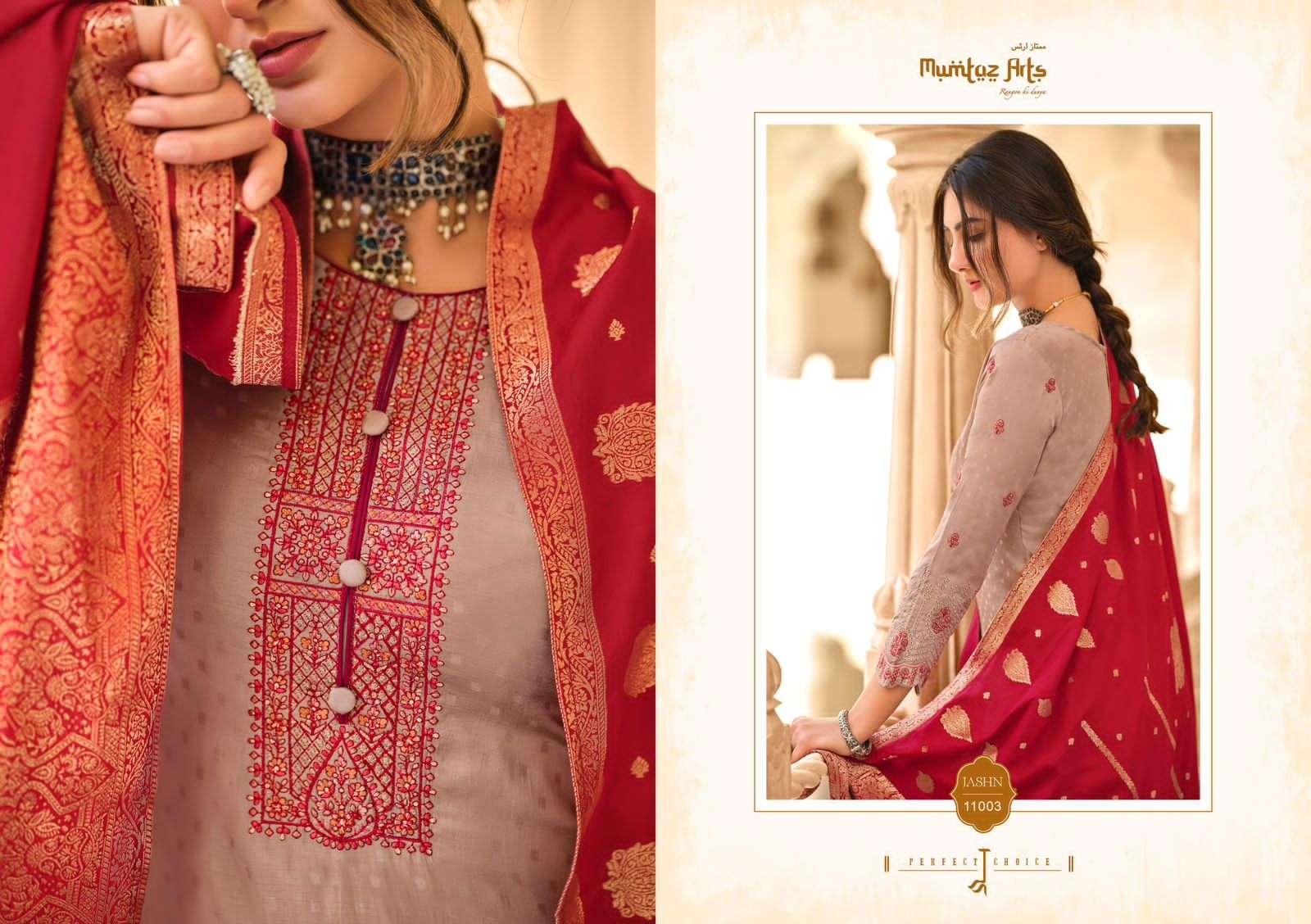 Jashn By Mumtaz Arts 1001 To 1006 Series Beautiful Suits Colorful Stylish Fancy Casual Wear &Soft Silk Fabric With Embroidery Dresses At Wholesale Price
