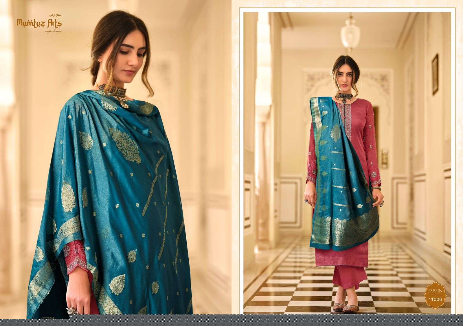 Jashn By Mumtaz Arts 1001 To 1006 Series Beautiful Suits Colorful Stylish Fancy Casual Wear &Soft Silk Fabric With Embroidery Dresses At Wholesale Price