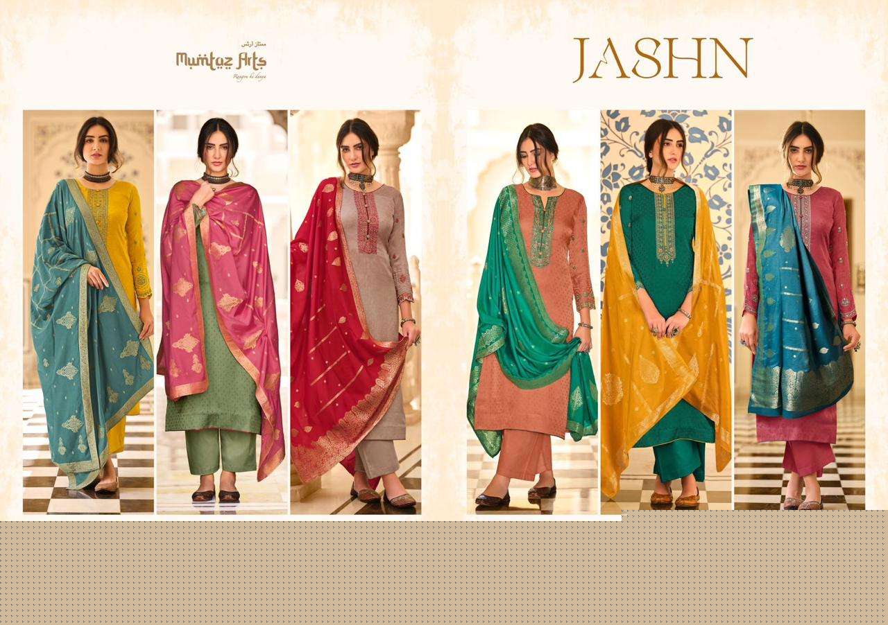 Jashn By Mumtaz Arts 1001 To 1006 Series Beautiful Suits Colorful Stylish Fancy Casual Wear &Soft Silk Fabric With Embroidery Dresses At Wholesale Price