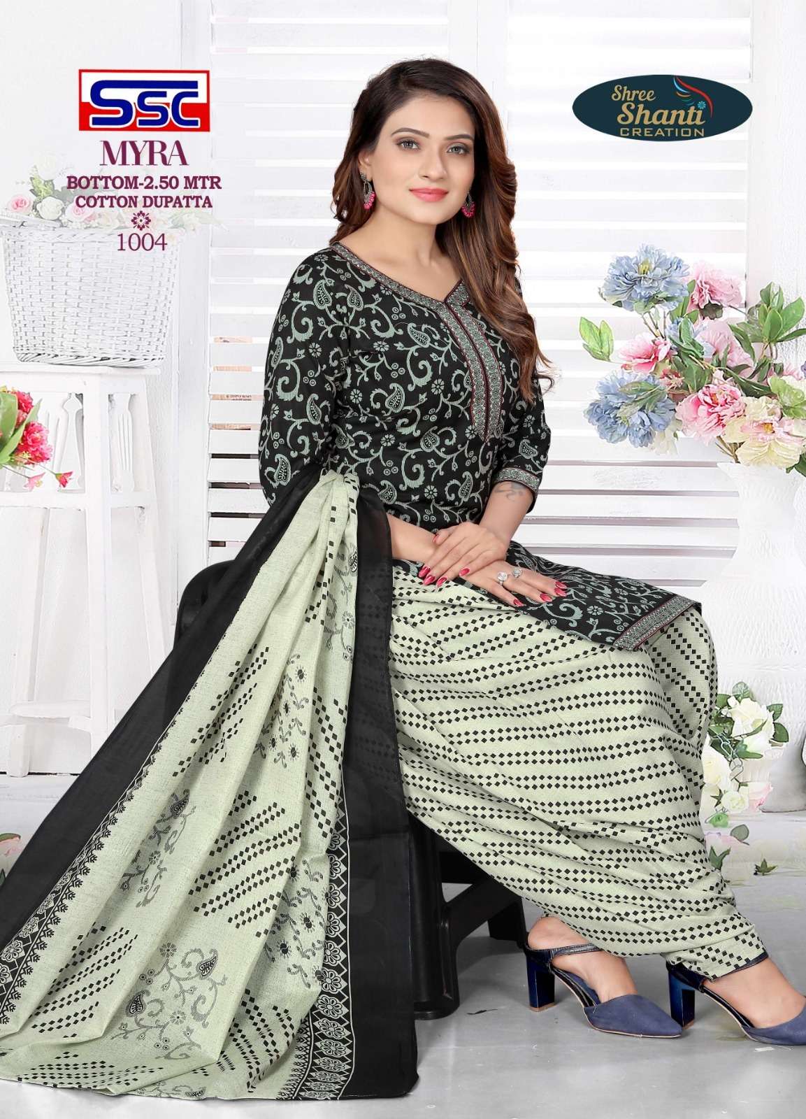 MYRA VOL-6 BY SHREE SHANTI CREATION 1001 TO 1012 SERIES BEAUTIFUL SUITS COLORFUL STYLISH FANCY CASUAL WEAR & ETHNIC WEAR SOFT COTTON DRESSES AT WHOLESALE PRICE