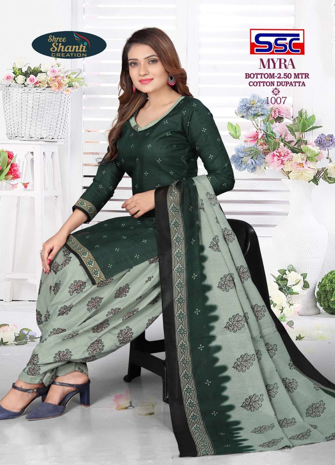 MYRA VOL-6 BY SHREE SHANTI CREATION 1001 TO 1012 SERIES BEAUTIFUL SUITS COLORFUL STYLISH FANCY CASUAL WEAR & ETHNIC WEAR SOFT COTTON DRESSES AT WHOLESALE PRICE