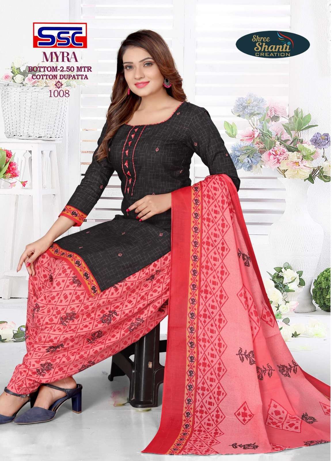 MYRA VOL-6 BY SHREE SHANTI CREATION 1001 TO 1012 SERIES BEAUTIFUL SUITS COLORFUL STYLISH FANCY CASUAL WEAR & ETHNIC WEAR SOFT COTTON DRESSES AT WHOLESALE PRICE