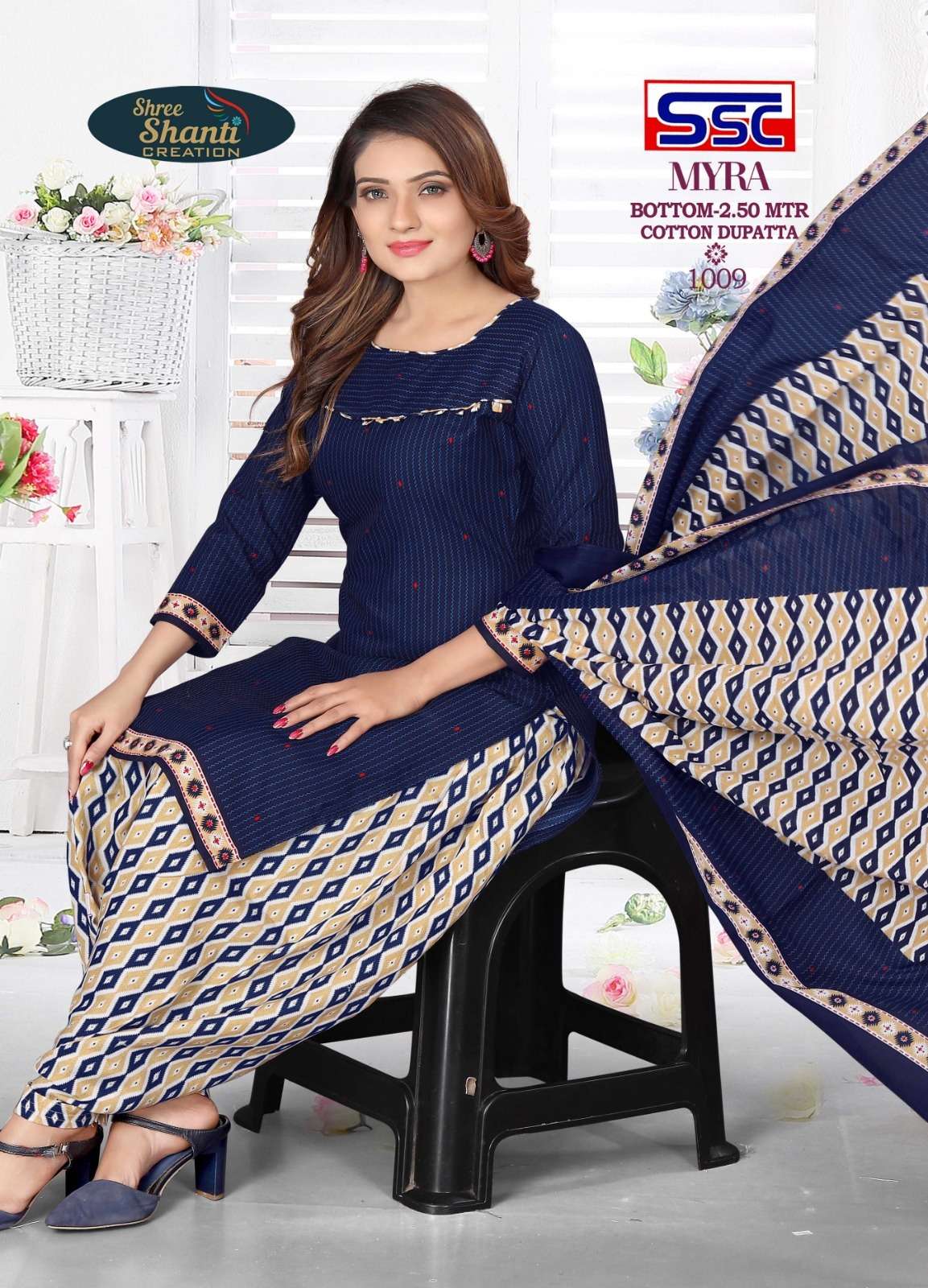 MYRA VOL-6 BY SHREE SHANTI CREATION 1001 TO 1012 SERIES BEAUTIFUL SUITS COLORFUL STYLISH FANCY CASUAL WEAR & ETHNIC WEAR SOFT COTTON DRESSES AT WHOLESALE PRICE