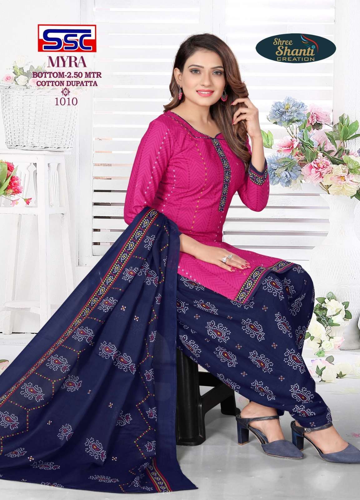 MYRA VOL-6 BY SHREE SHANTI CREATION 1001 TO 1012 SERIES BEAUTIFUL SUITS COLORFUL STYLISH FANCY CASUAL WEAR & ETHNIC WEAR SOFT COTTON DRESSES AT WHOLESALE PRICE