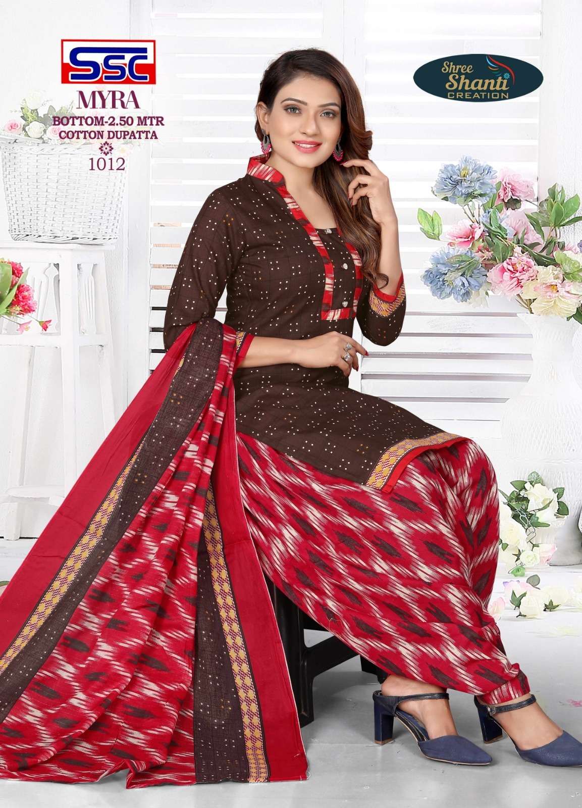 MYRA VOL-6 BY SHREE SHANTI CREATION 1001 TO 1012 SERIES BEAUTIFUL SUITS COLORFUL STYLISH FANCY CASUAL WEAR & ETHNIC WEAR SOFT COTTON DRESSES AT WHOLESALE PRICE