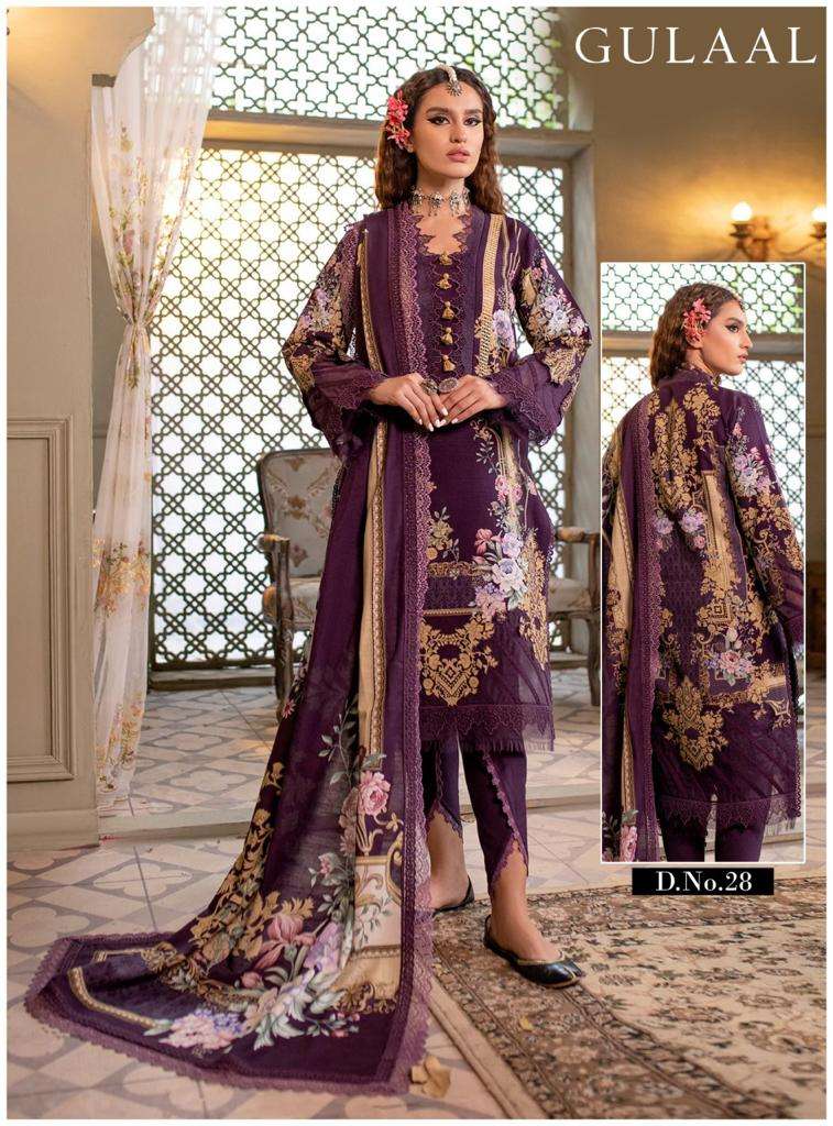 GULAAL VOL-3 BY FASHID WHOLESALE 21 TO 30 SERIES BEAUTIFUL SUITS COLORFUL STYLISH FANCY CASUAL WEAR & ETHNIC WEAR PURE COTTON DRESSES AT WHOLESALE PRICE