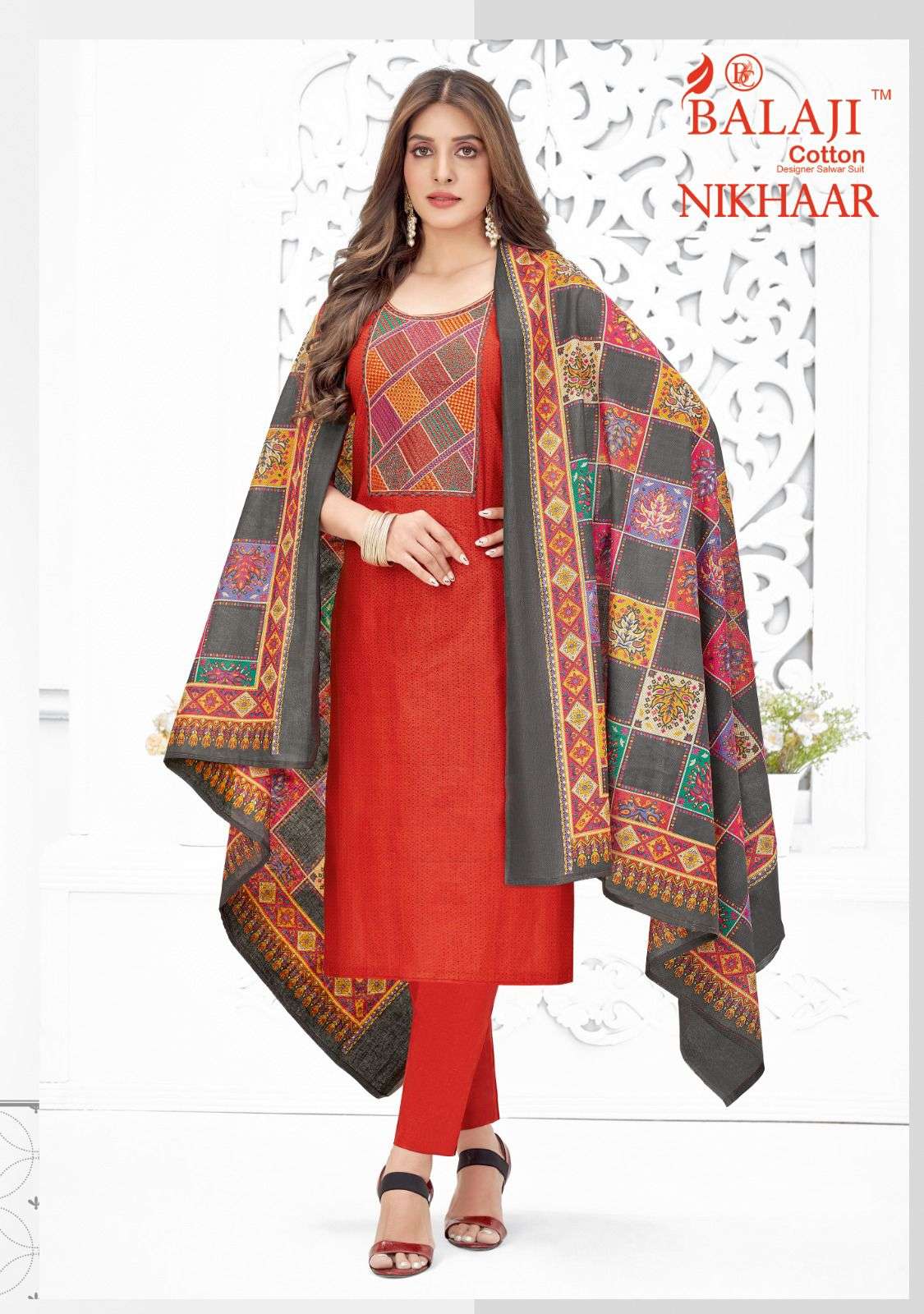 NIKHAAR BY BALAJI COTTON 5001 TO 5010 SERIES BEAUTIFUL SUITS COLORFUL STYLISH FANCY CASUAL WEAR & ETHNIC WEAR COTTON DRESSES AT WHOLESALE PRICE