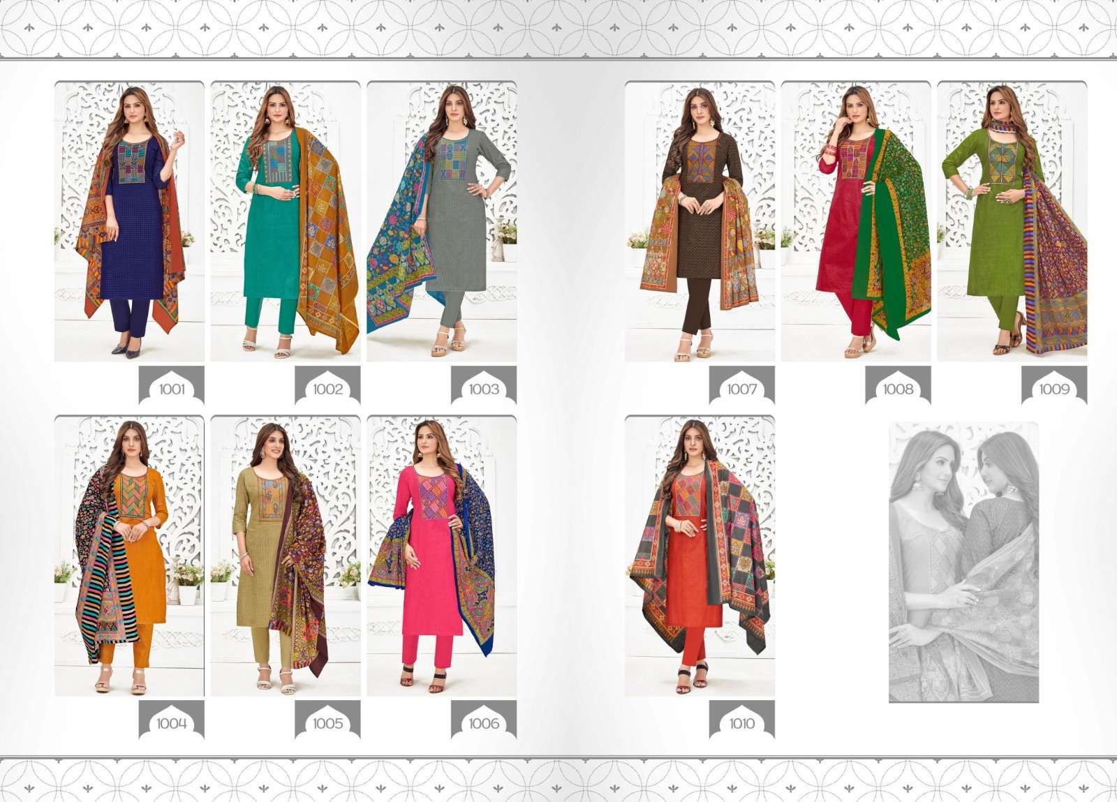 NIKHAAR BY BALAJI COTTON 5001 TO 5010 SERIES BEAUTIFUL SUITS COLORFUL STYLISH FANCY CASUAL WEAR & ETHNIC WEAR COTTON DRESSES AT WHOLESALE PRICE