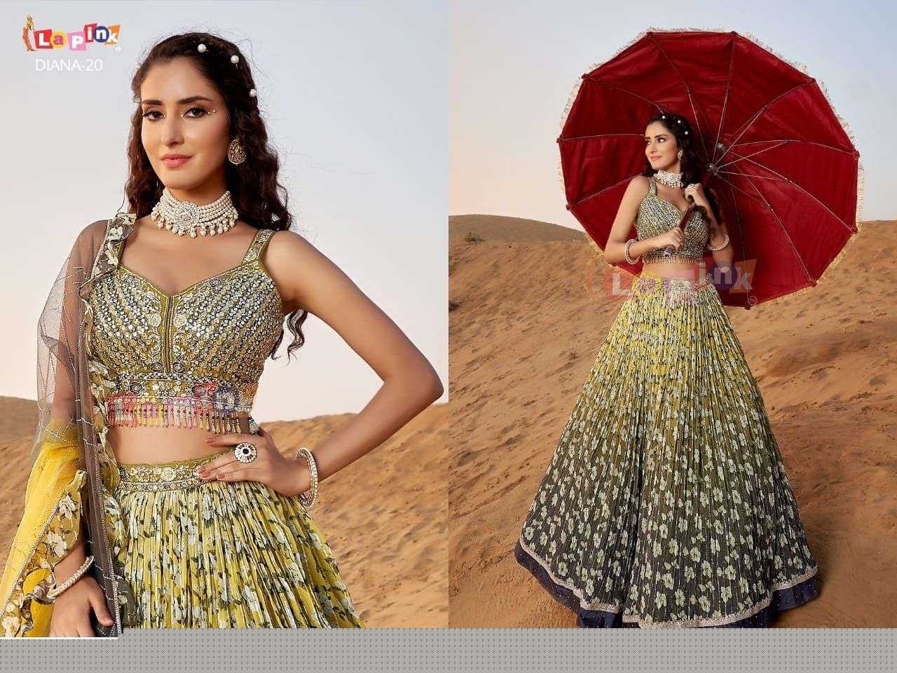 DIANA-20 BY LAPINK DESIGNER BEAUTIFUL WEDDING BRIDAL COLLECTION OCCASIONAL WEAR & PARTY WEAR VISCOSE LEHENGAS AT WHOLESALE PRICE