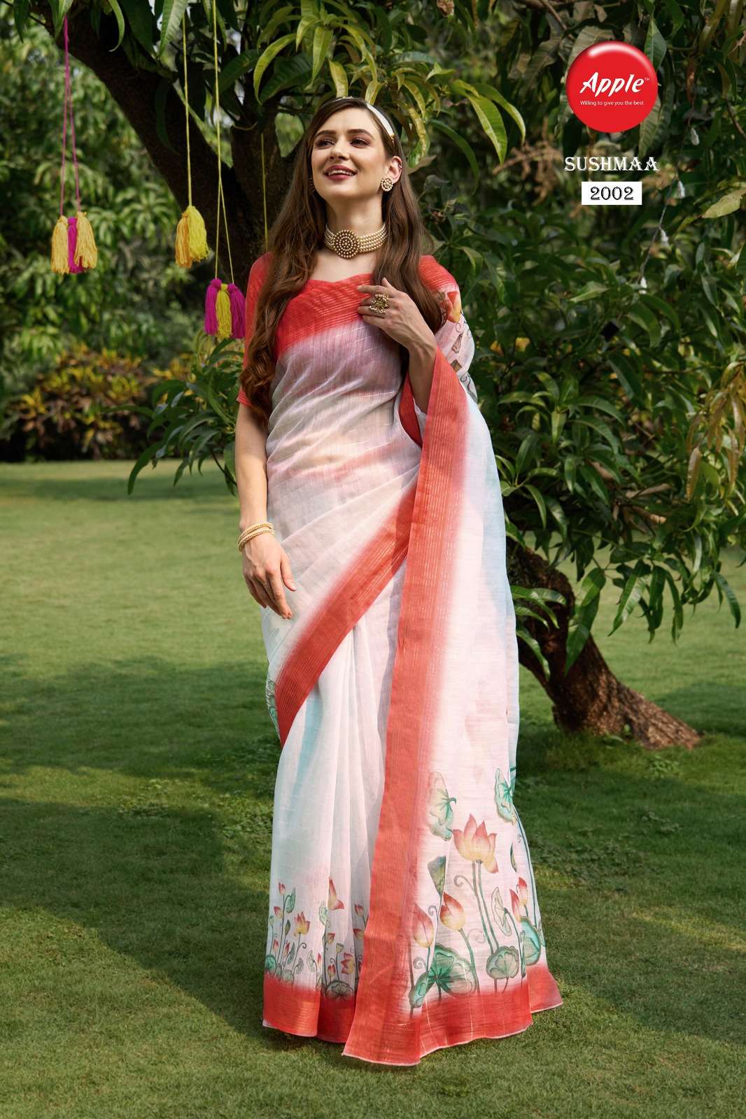 SUSHMAA VOL-20 BY APPLE 2001 TO 2008 SERIES INDIAN TRADITIONAL WEAR COLLECTION BEAUTIFUL STYLISH FANCY COLORFUL PARTY WEAR & OCCASIONAL WEAR SOFT LINEN SAREES AT WHOLESALE PRICE