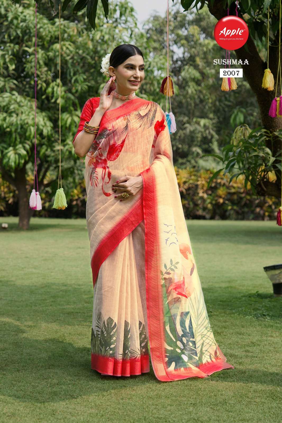 SUSHMAA VOL-20 BY APPLE 2001 TO 2008 SERIES INDIAN TRADITIONAL WEAR COLLECTION BEAUTIFUL STYLISH FANCY COLORFUL PARTY WEAR & OCCASIONAL WEAR SOFT LINEN SAREES AT WHOLESALE PRICE