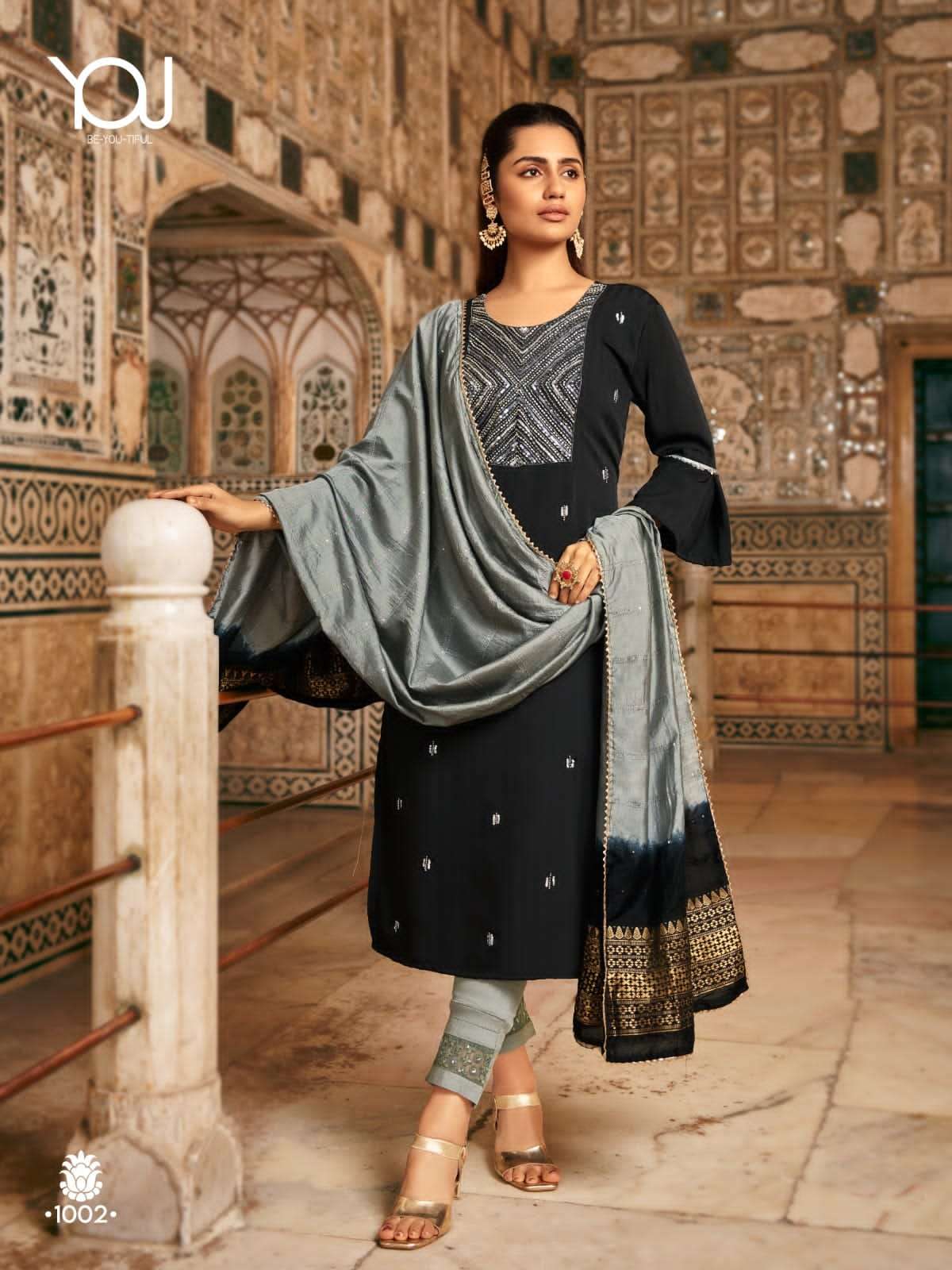 MAUSAMI VOL-2 BY YOU 1001 TO 1006 SERIES BEAUTIFUL STYLISH SUITS FANCY COLORFUL CASUAL WEAR & ETHNIC WEAR & READY TO WEAR RAYON VISCOSE DRESSES AT WHOLESALE PRICE