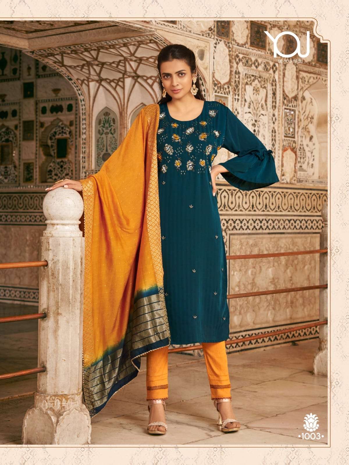 MAUSAMI VOL-2 BY YOU 1001 TO 1006 SERIES BEAUTIFUL STYLISH SUITS FANCY COLORFUL CASUAL WEAR & ETHNIC WEAR & READY TO WEAR RAYON VISCOSE DRESSES AT WHOLESALE PRICE