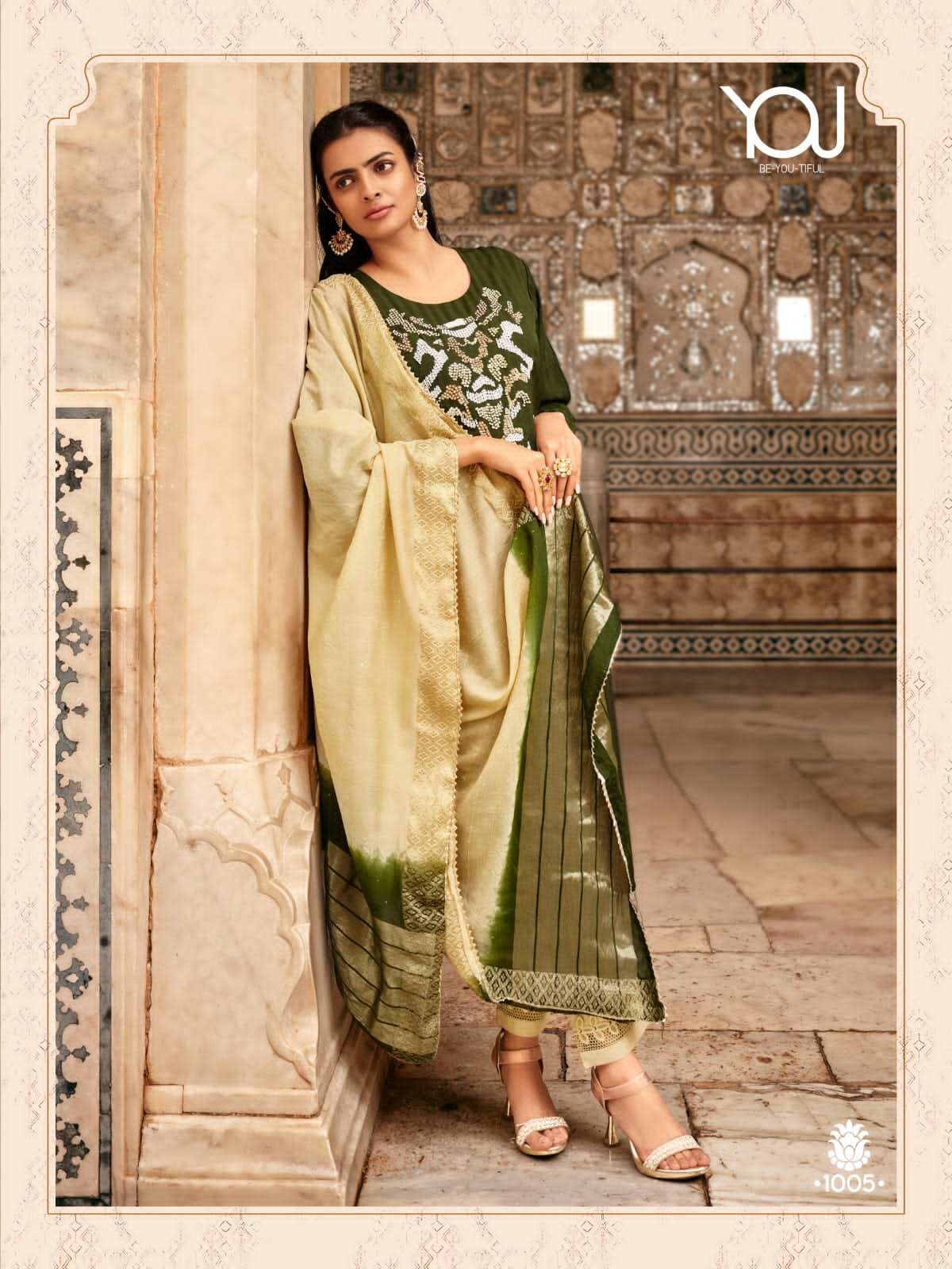 MAUSAMI VOL-2 BY YOU 1001 TO 1006 SERIES BEAUTIFUL STYLISH SUITS FANCY COLORFUL CASUAL WEAR & ETHNIC WEAR & READY TO WEAR RAYON VISCOSE DRESSES AT WHOLESALE PRICE