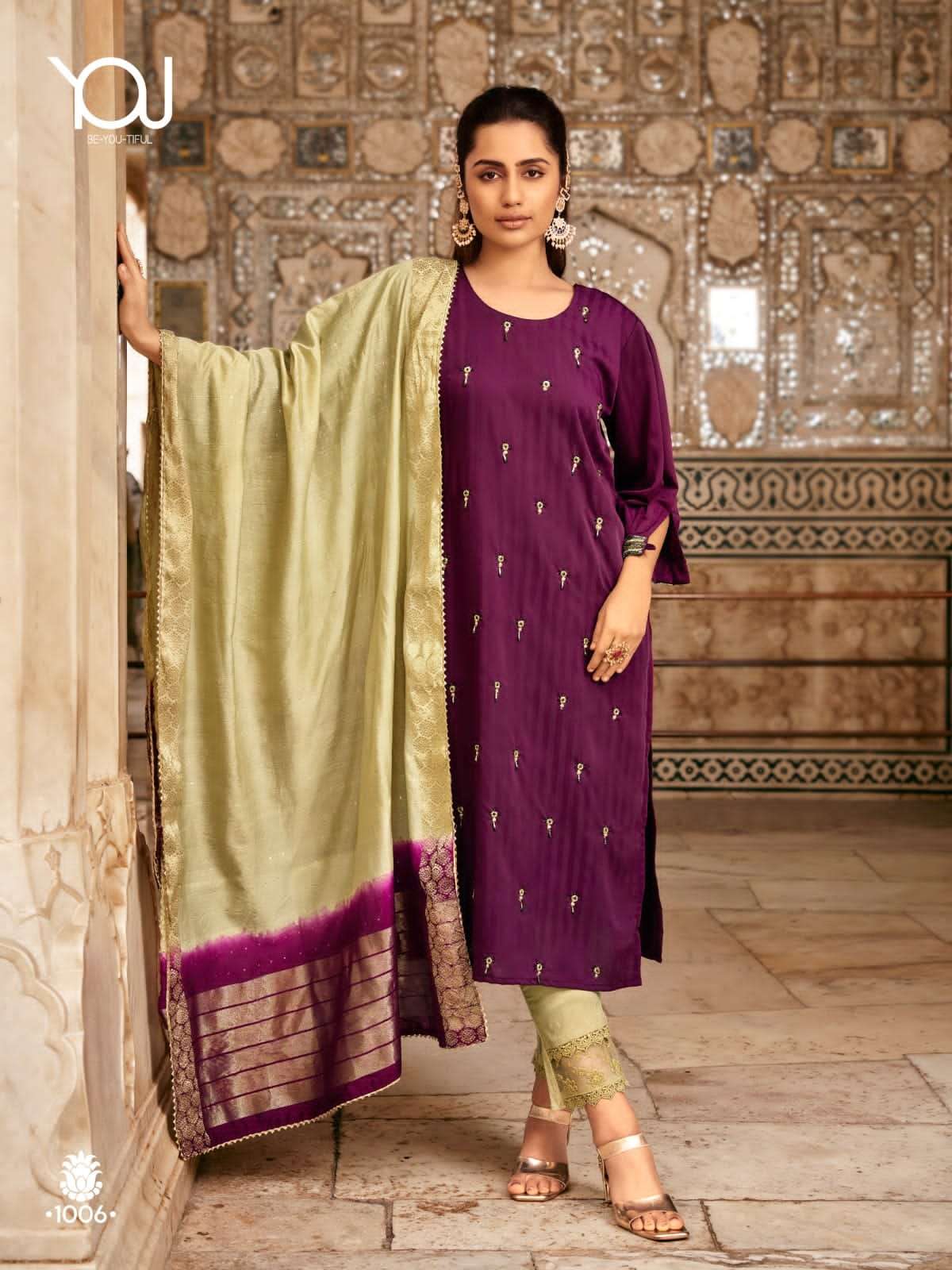 MAUSAMI VOL-2 BY YOU 1001 TO 1006 SERIES BEAUTIFUL STYLISH SUITS FANCY COLORFUL CASUAL WEAR & ETHNIC WEAR & READY TO WEAR RAYON VISCOSE DRESSES AT WHOLESALE PRICE