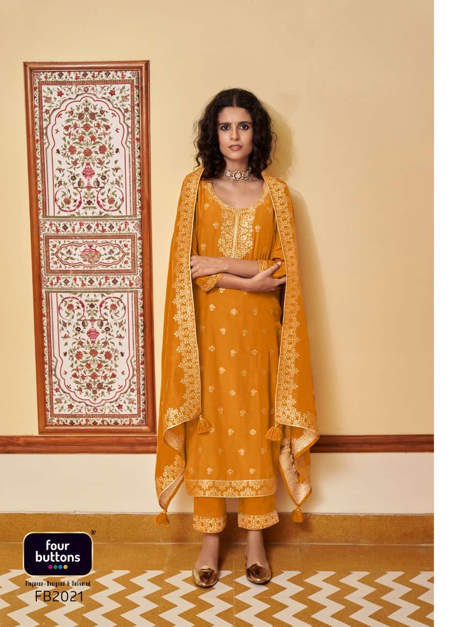 SABAA BY FOUR BUTTONS 2021 TO 2026 SERIES BEAUTIFUL STYLISH SUITS FANCY COLORFUL CASUAL WEAR & ETHNIC WEAR & READY TO WEAR SILK JACQUARD DRESSES AT WHOLESALE PRICE