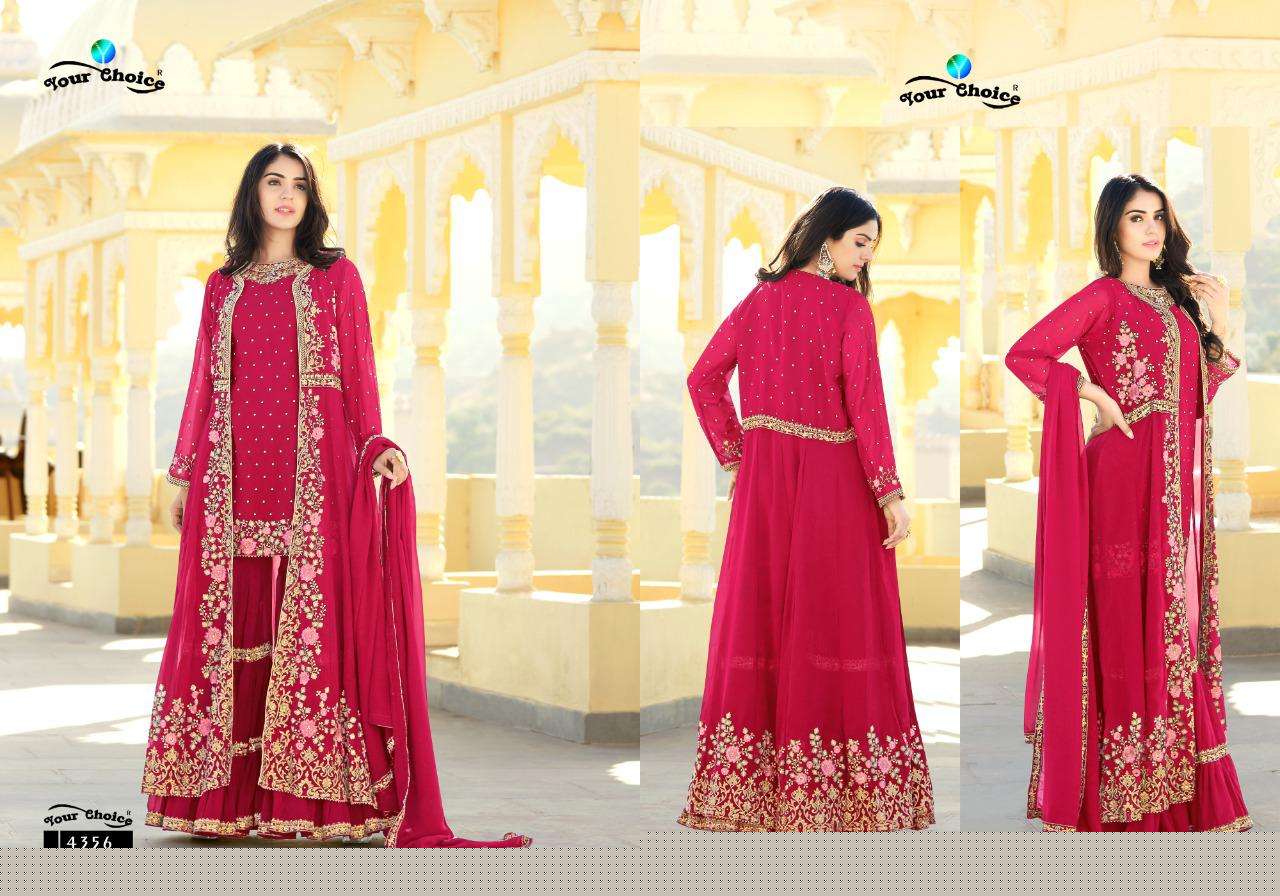 Fashionista Vol-2 By Your Choice 4355 To 4360 Series Beautiful Sharara Suits Colorful Stylish Fancy Casual Wear & Ethnic Wear Georgette Embroidered Dresses At Wholesale Price
