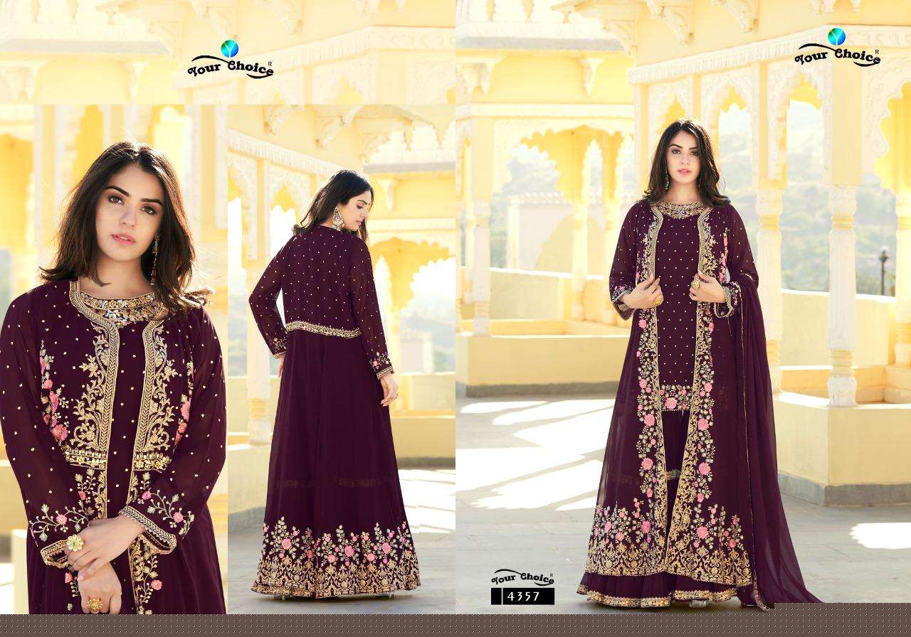 Fashionista Vol-2 By Your Choice 4355 To 4360 Series Beautiful Sharara Suits Colorful Stylish Fancy Casual Wear & Ethnic Wear Georgette Embroidered Dresses At Wholesale Price