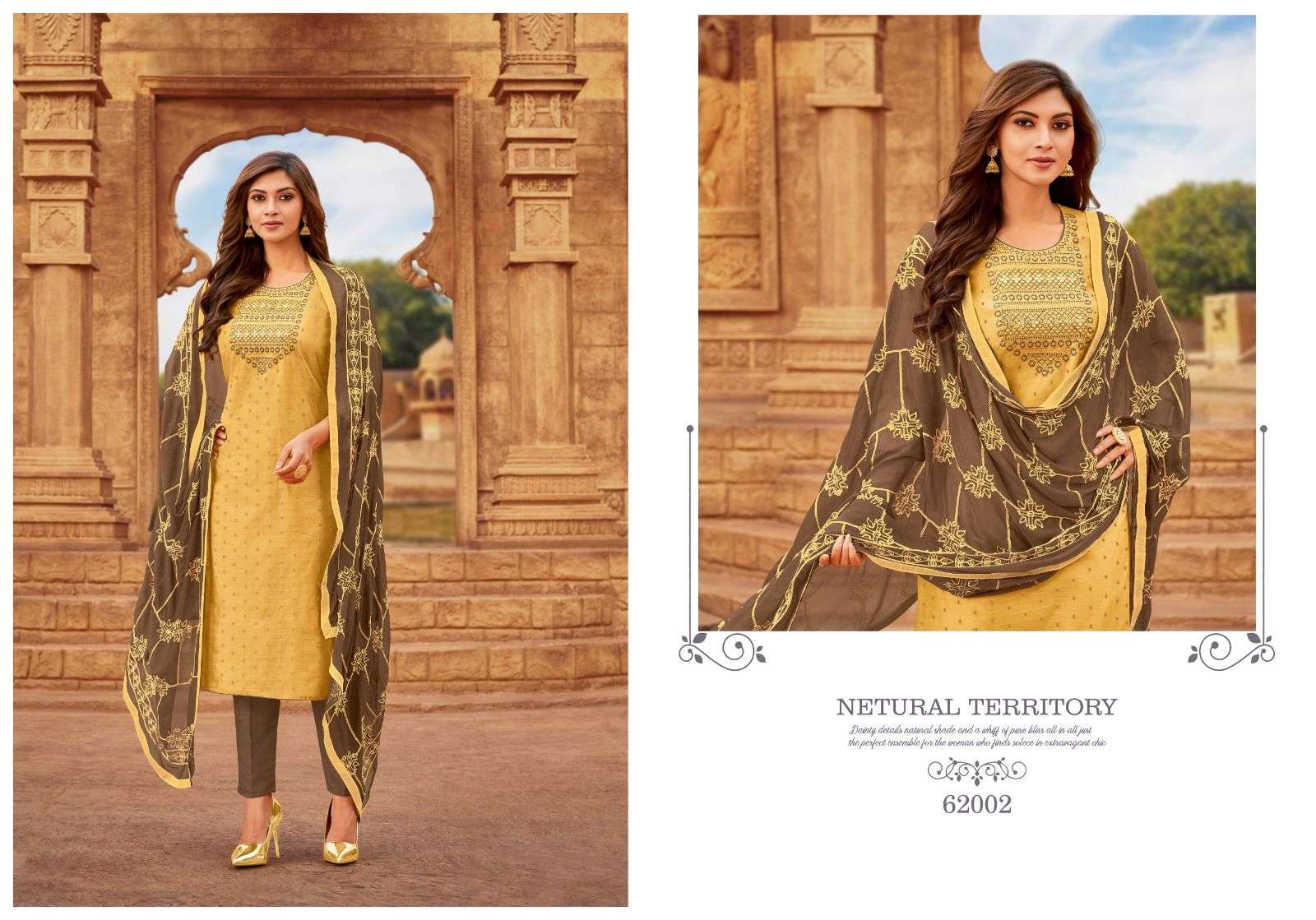 MAIRIN VOL-9 BY KAPIL TRENDZ 62001 TO 62010 SERIES BEAUTIFUL STYLISH SUITS FANCY COLORFUL CASUAL WEAR & ETHNIC WEAR & READY TO WEAR CHANDERI WITH WORK DRESSES AT WHOLESALE PRICE