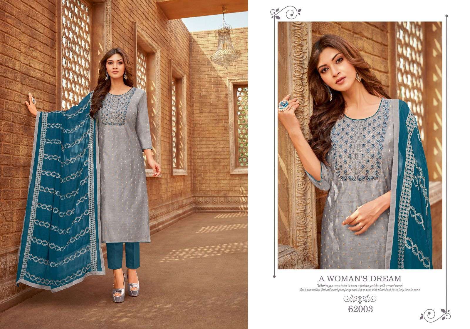 MAIRIN VOL-9 BY KAPIL TRENDZ 62001 TO 62010 SERIES BEAUTIFUL STYLISH SUITS FANCY COLORFUL CASUAL WEAR & ETHNIC WEAR & READY TO WEAR CHANDERI WITH WORK DRESSES AT WHOLESALE PRICE