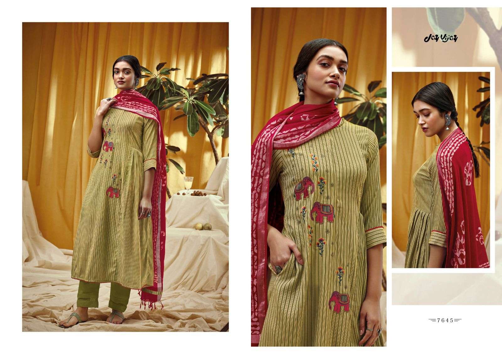 Numaish By Jay Vijay Prints 7641 To 7646 Series Beautiful Stylish Festive Suits Fancy Colorful Casual Wear & Ethnic Wear & Ready To Wear Pure Cotton Embroidery Dresses At Wholesale Price