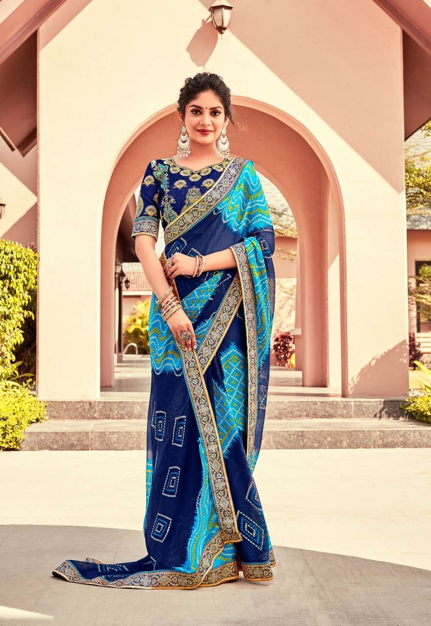 MANGALAM VOL-2 BY STYLEWELL 711 TO 721 SERIES INDIAN TRADITIONAL WEAR COLLECTION BEAUTIFUL STYLISH FANCY COLORFUL PARTY WEAR & OCCASIONAL WEAR BANDHEJ SAREES AT WHOLESALE PRICE