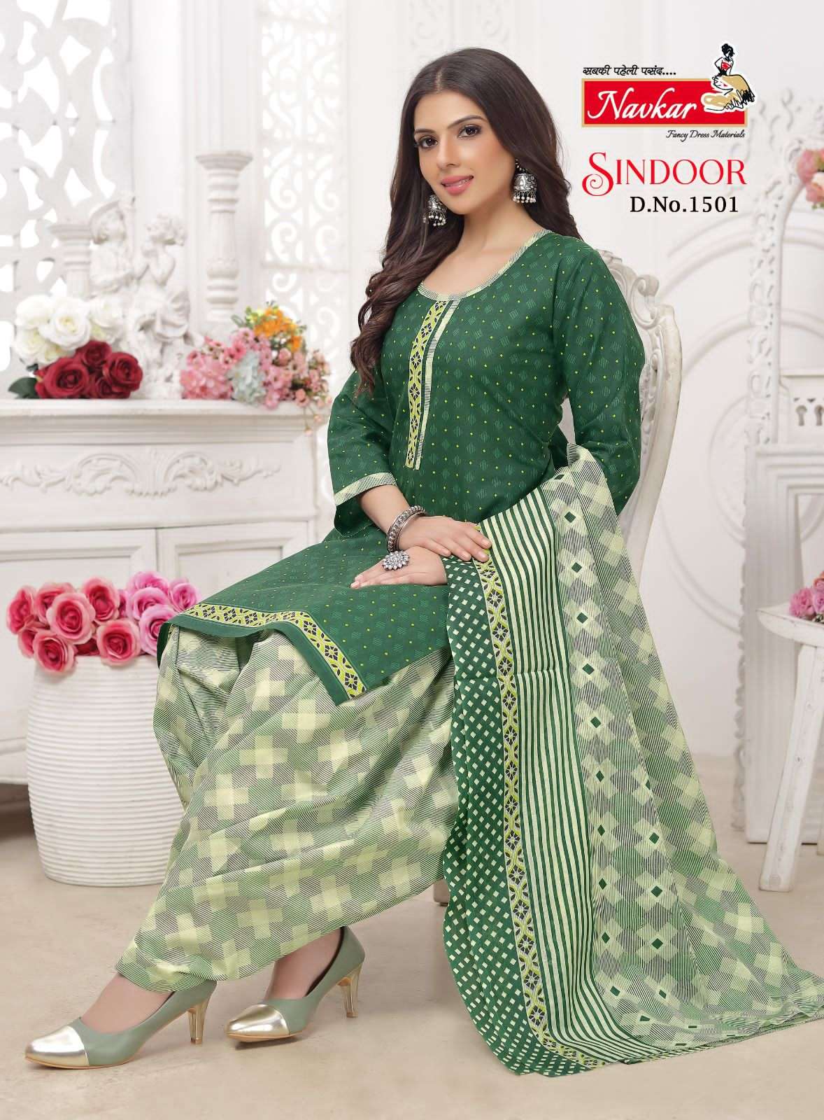 SINDOOR VOL-15 BY NAVKAR 1501 TO 1516 SERIES BEAUTIFUL PATIYALA SUITS COLORFUL STYLISH FANCY CASUAL WEAR & ETHNIC WEAR PURE COTTON PRINT DRESSES AT WHOLESALE PRICE