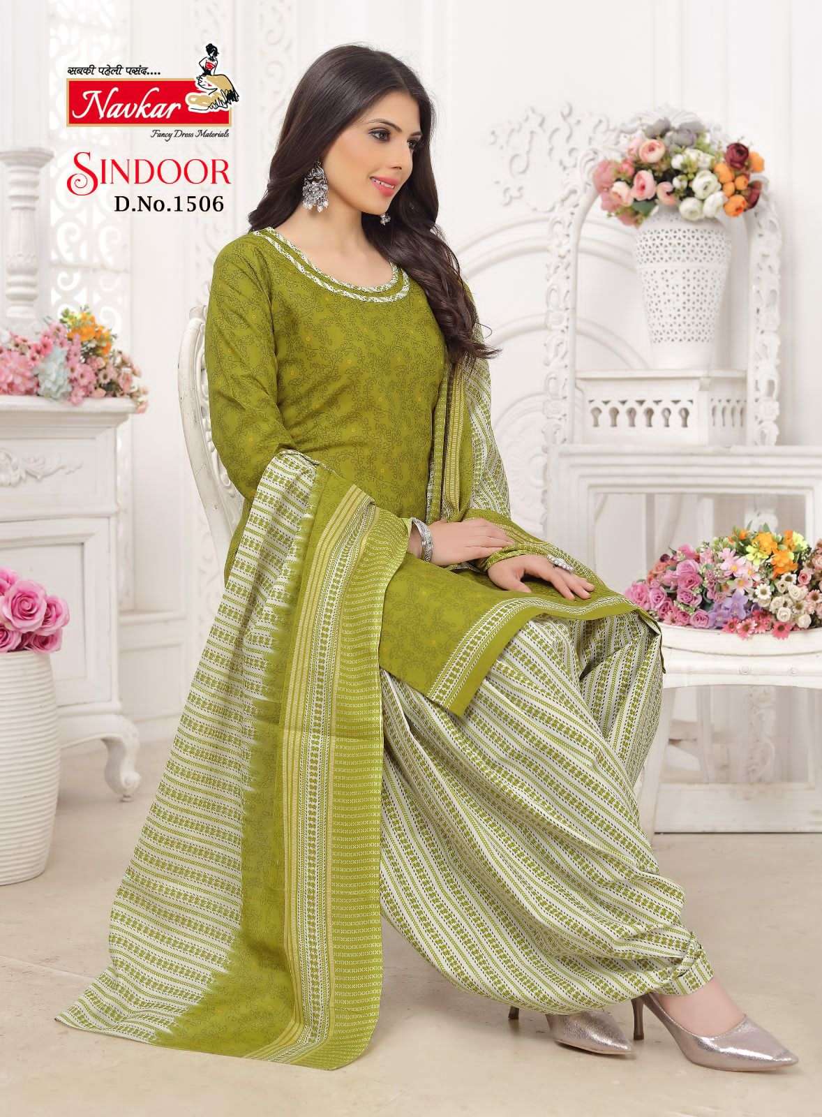 SINDOOR VOL-15 BY NAVKAR 1501 TO 1516 SERIES BEAUTIFUL PATIYALA SUITS COLORFUL STYLISH FANCY CASUAL WEAR & ETHNIC WEAR PURE COTTON PRINT DRESSES AT WHOLESALE PRICE