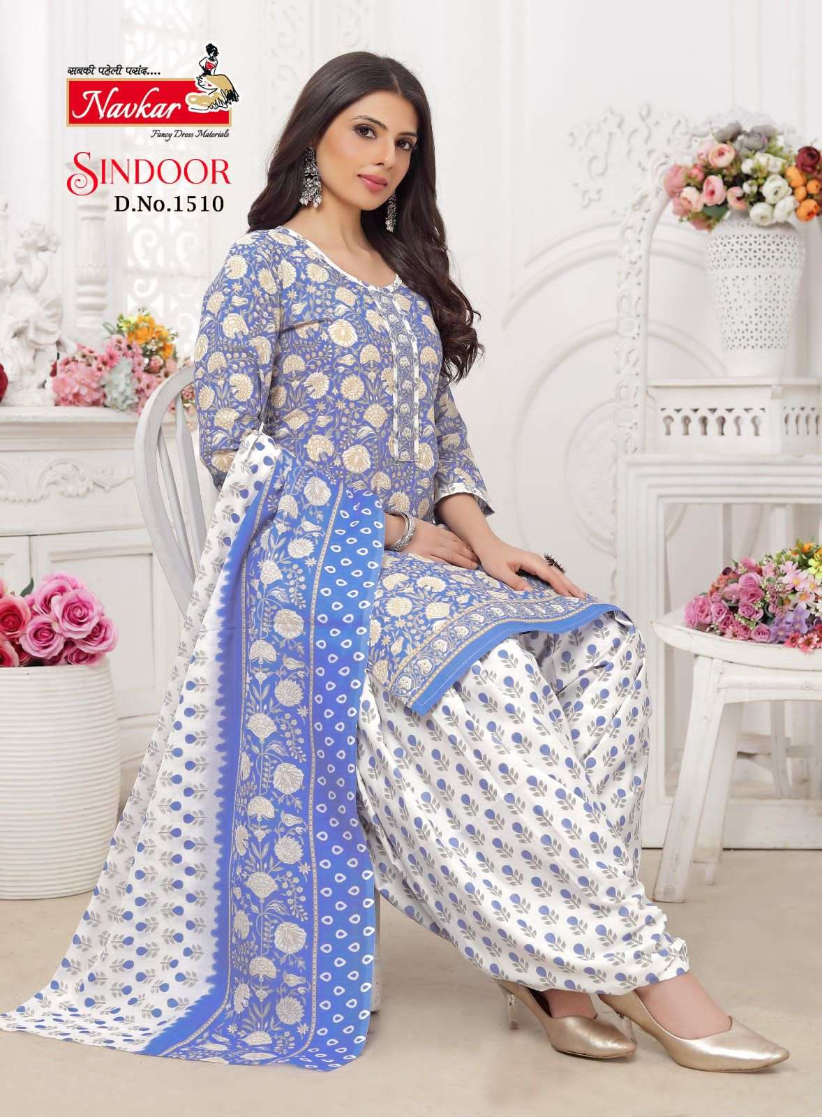 SINDOOR VOL-15 BY NAVKAR 1501 TO 1516 SERIES BEAUTIFUL PATIYALA SUITS COLORFUL STYLISH FANCY CASUAL WEAR & ETHNIC WEAR PURE COTTON PRINT DRESSES AT WHOLESALE PRICE