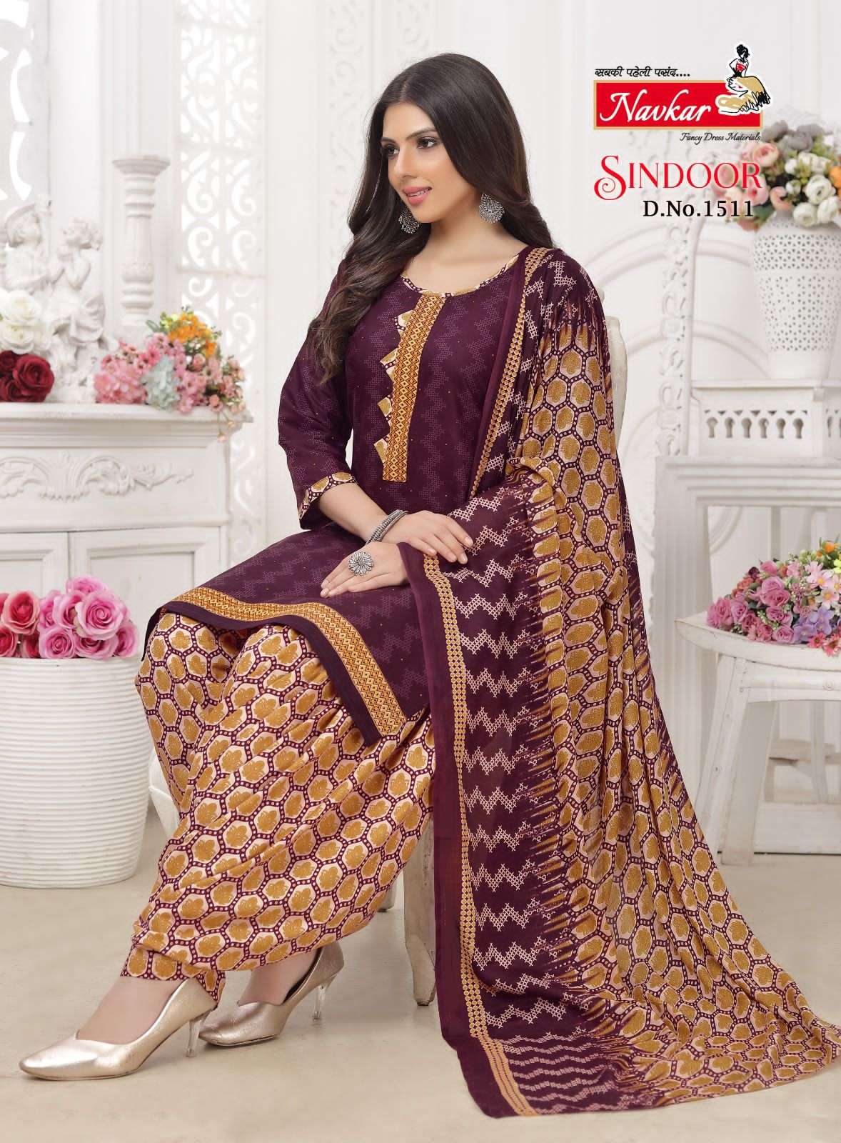 SINDOOR VOL-15 BY NAVKAR 1501 TO 1516 SERIES BEAUTIFUL PATIYALA SUITS COLORFUL STYLISH FANCY CASUAL WEAR & ETHNIC WEAR PURE COTTON PRINT DRESSES AT WHOLESALE PRICE