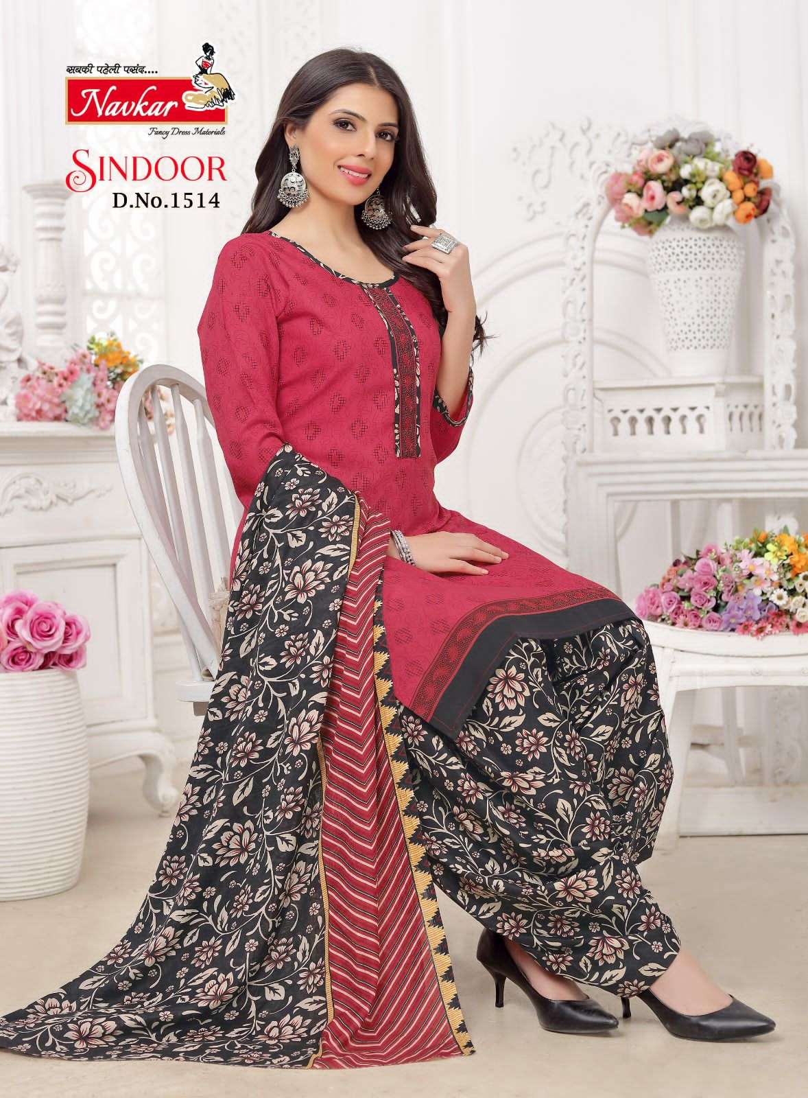 SINDOOR VOL-15 BY NAVKAR 1501 TO 1516 SERIES BEAUTIFUL PATIYALA SUITS COLORFUL STYLISH FANCY CASUAL WEAR & ETHNIC WEAR PURE COTTON PRINT DRESSES AT WHOLESALE PRICE